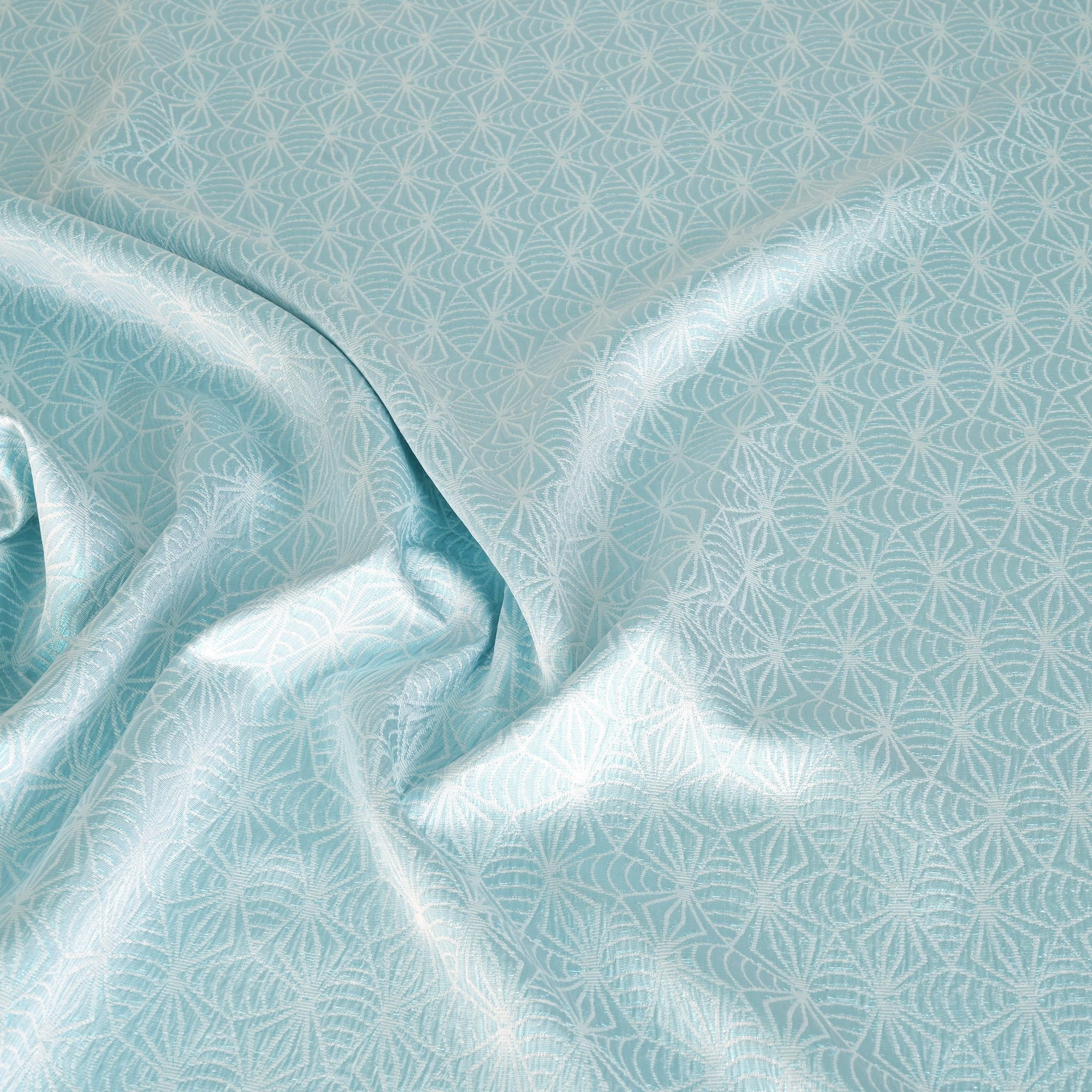 Blue Shiny Jacquard Fabric 95274