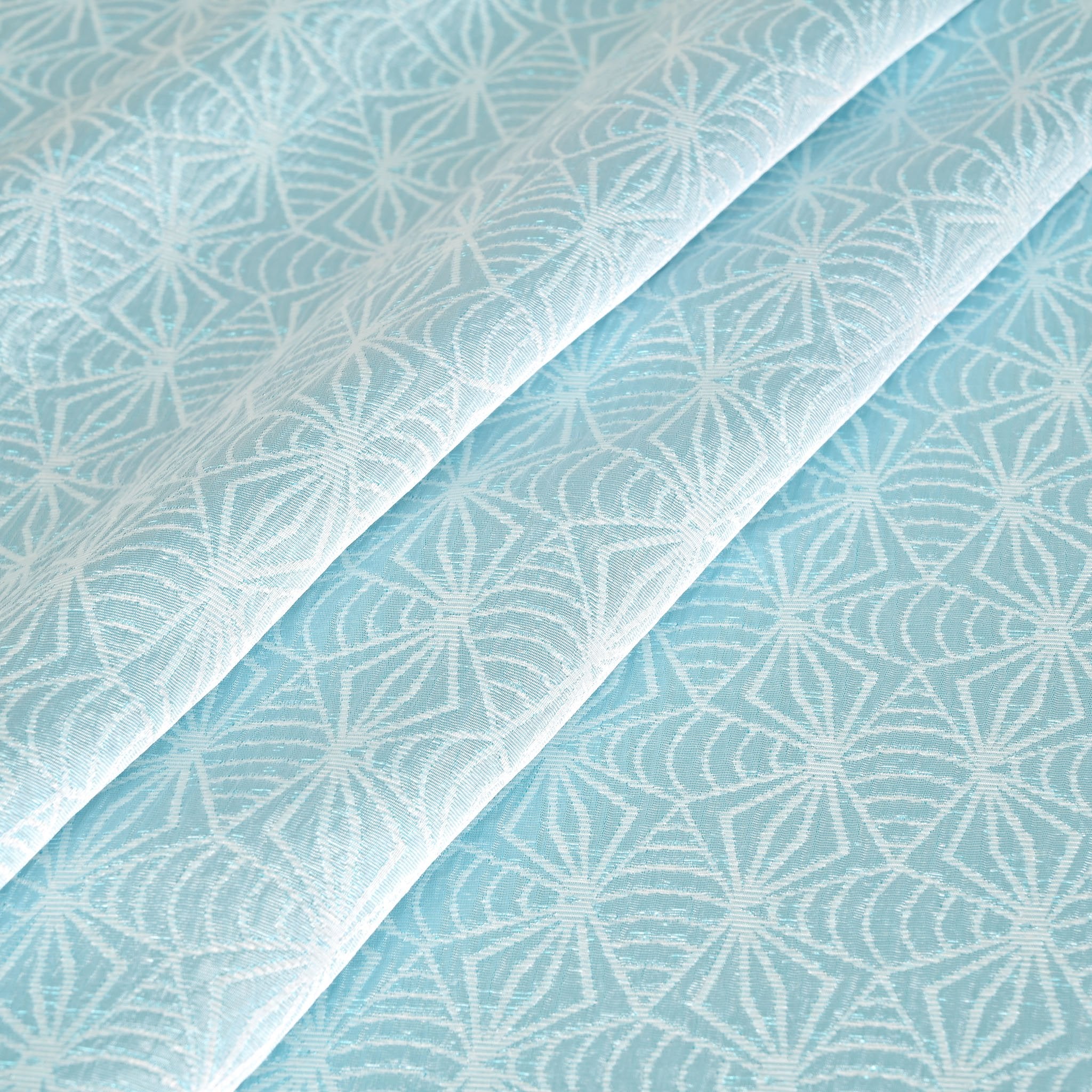 Blue Shiny Jacquard Fabric 95274