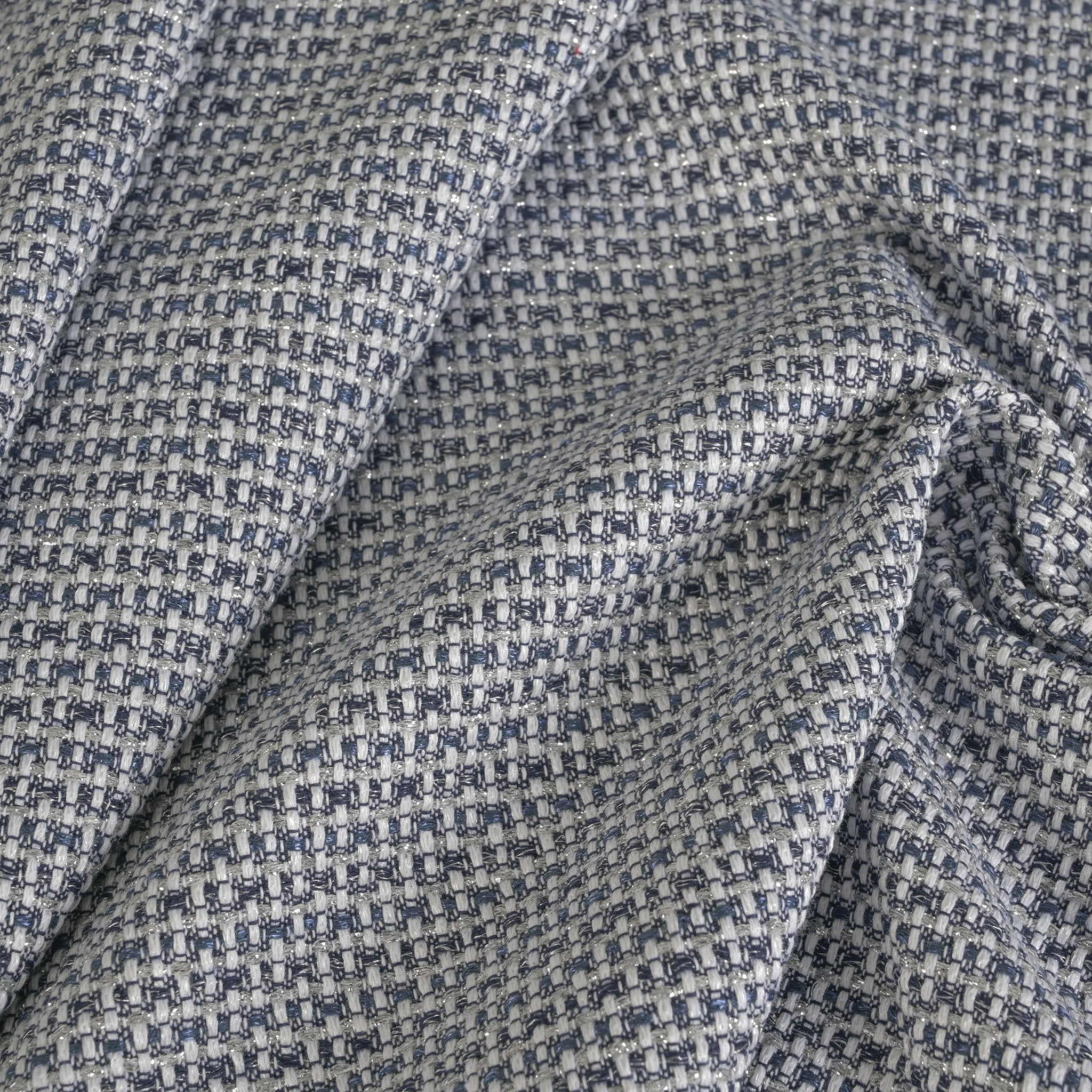 Blue Shiny Tweed Fabric 1199