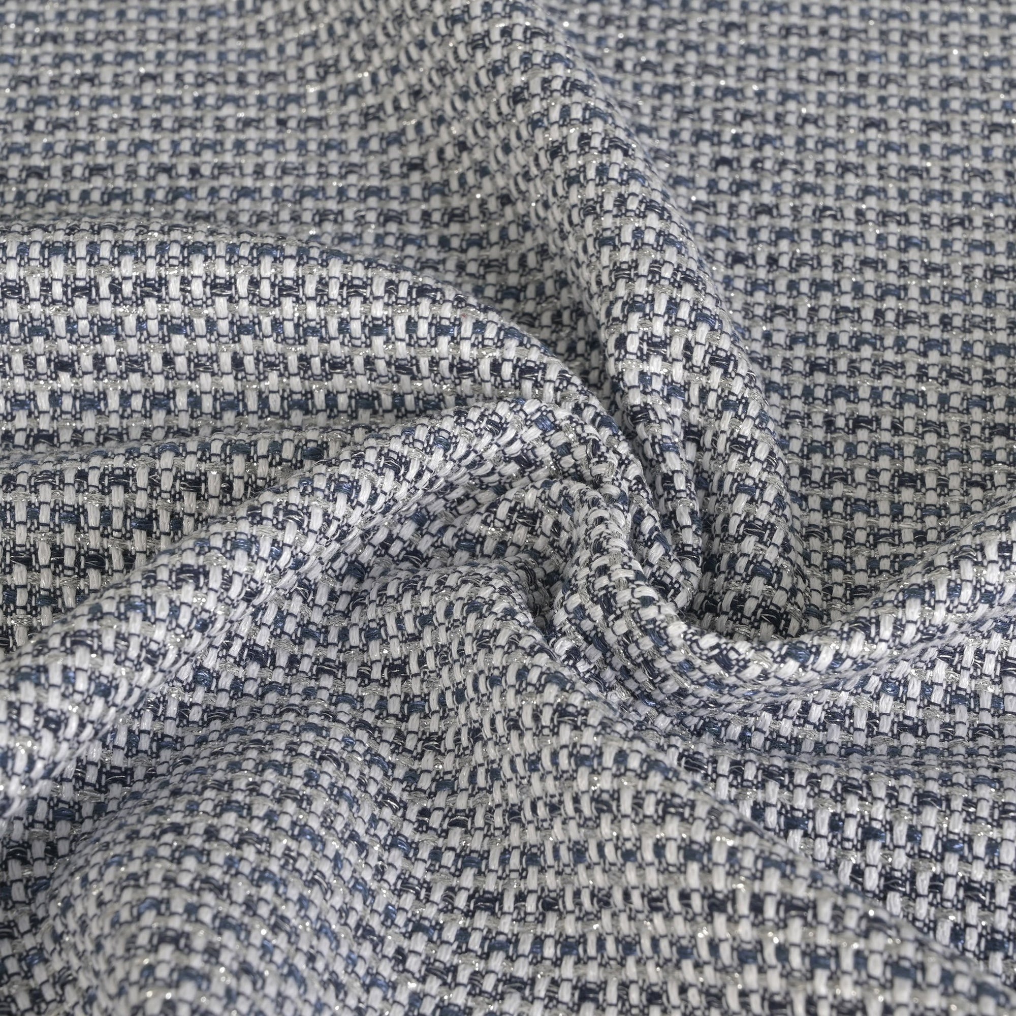 Blue Shiny Tweed Fabric 1199