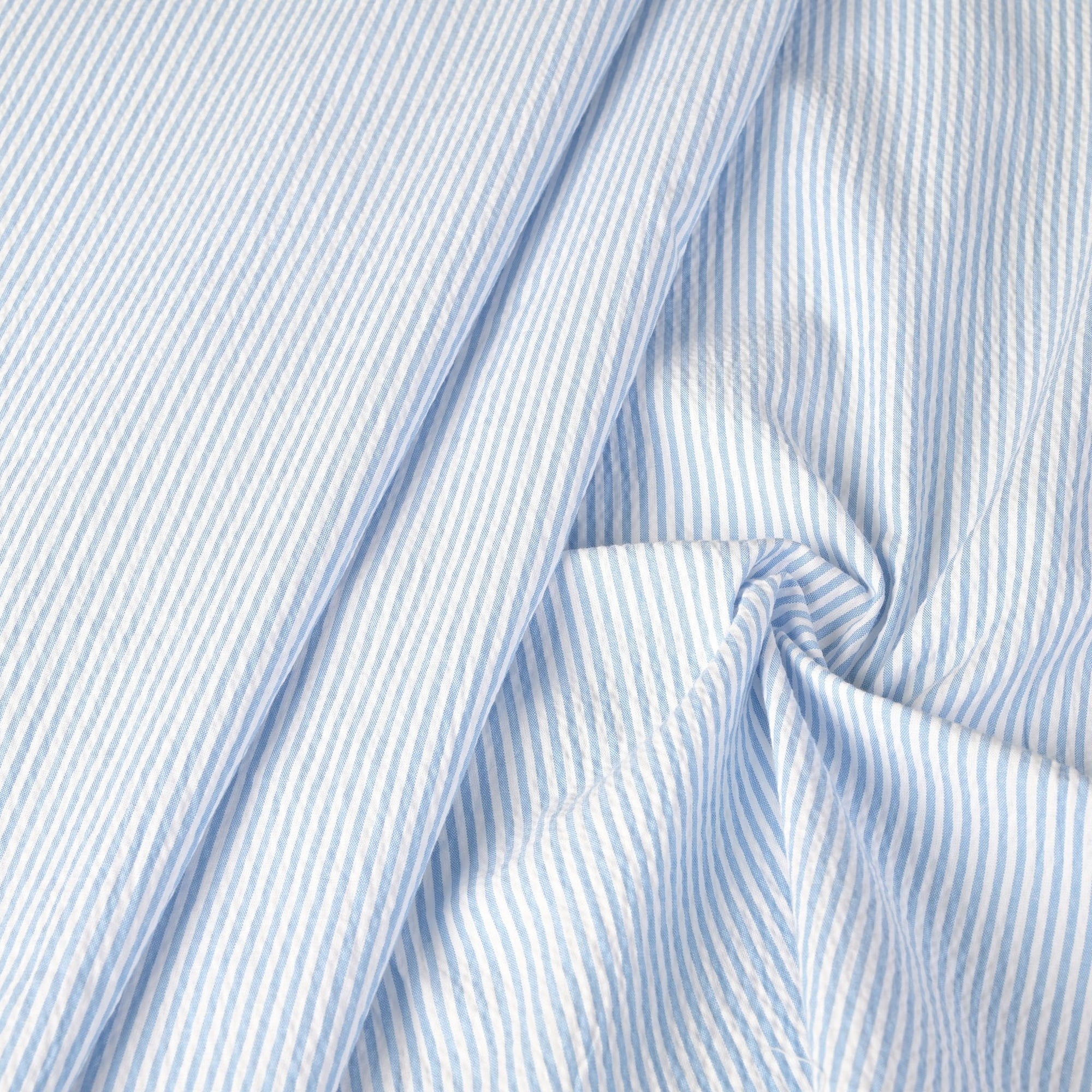Blue Striped Shirting Fabric 11089