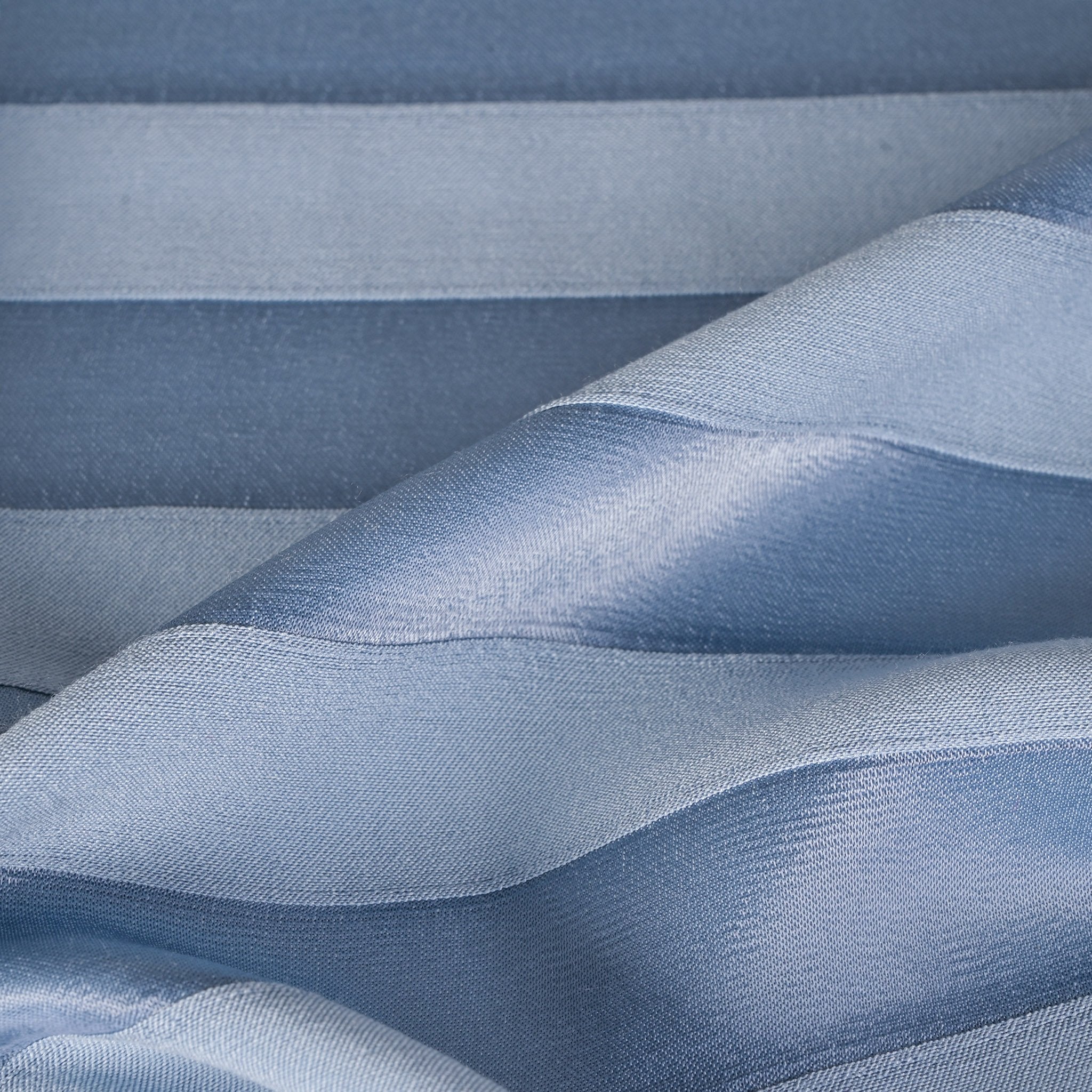 Blue Striped Twill Satin Fabric 4539