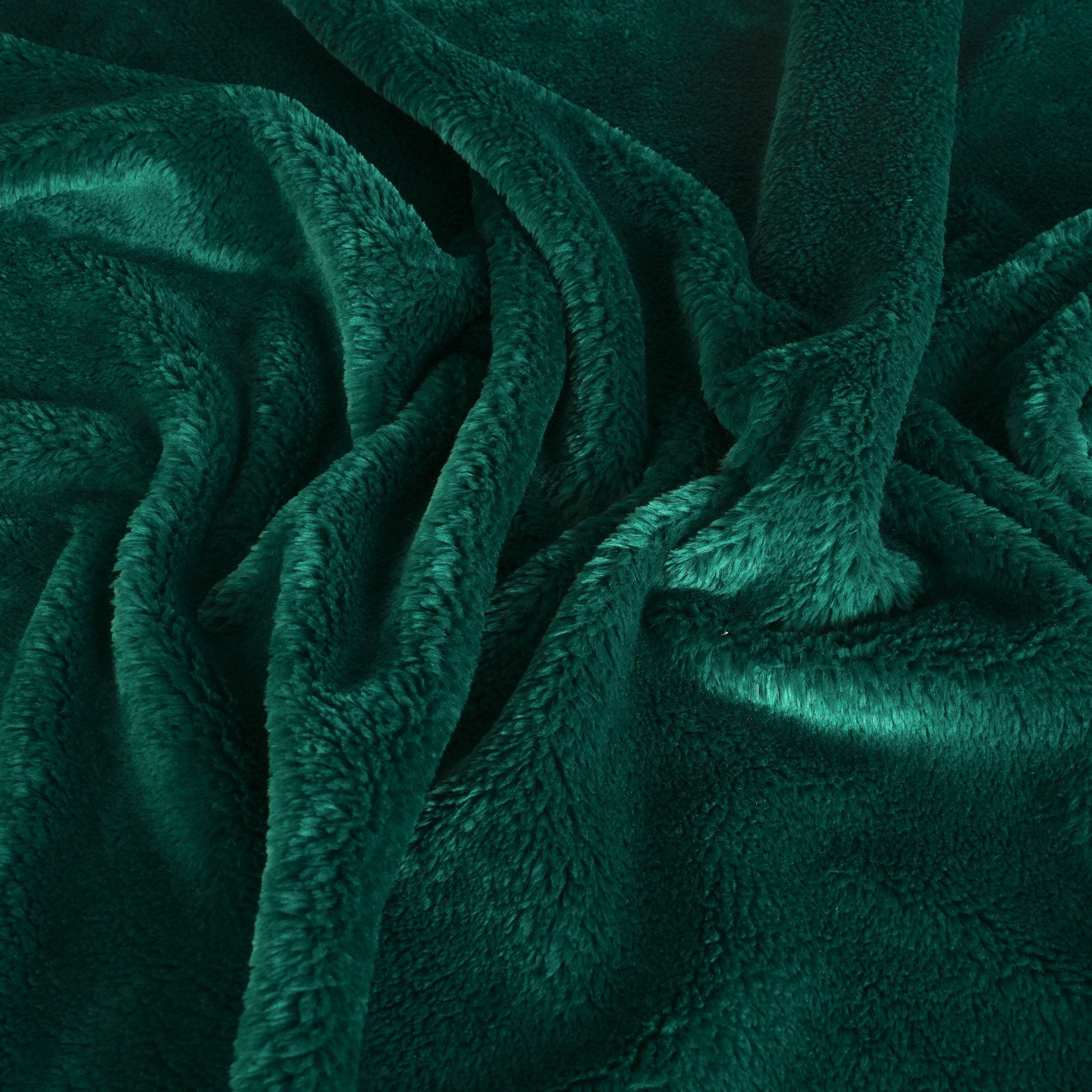 Bottle Green Faux Fur Fabric 4222