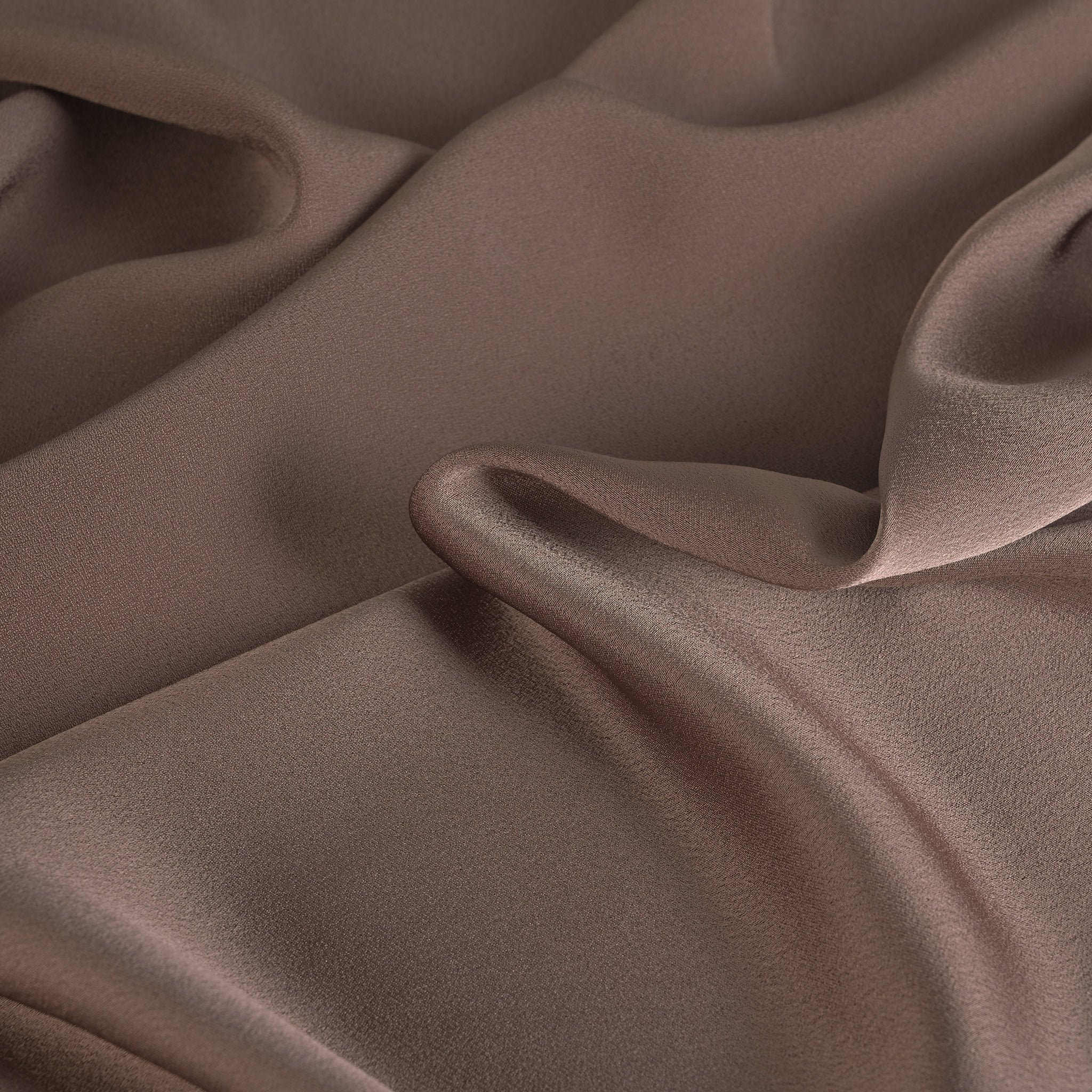 Brown Satin Backed Crepe Fabric 96906