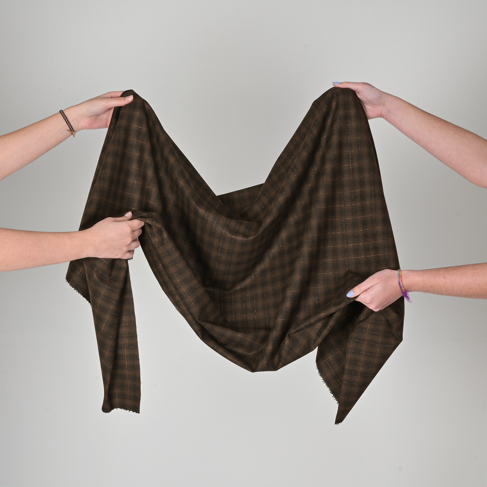 Brown Shiny Suiting Fabric 6358