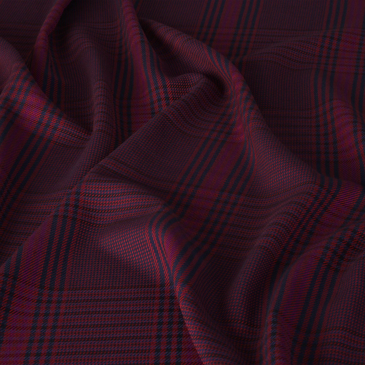 Burgundy Check Suiting Fabric 4585