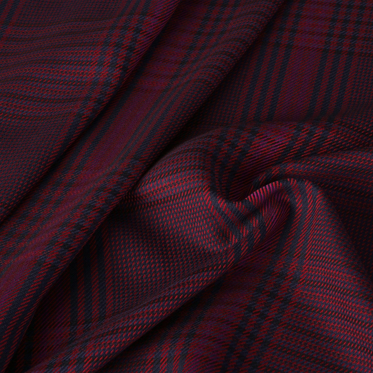 Burgundy Check Suiting Fabric 4585