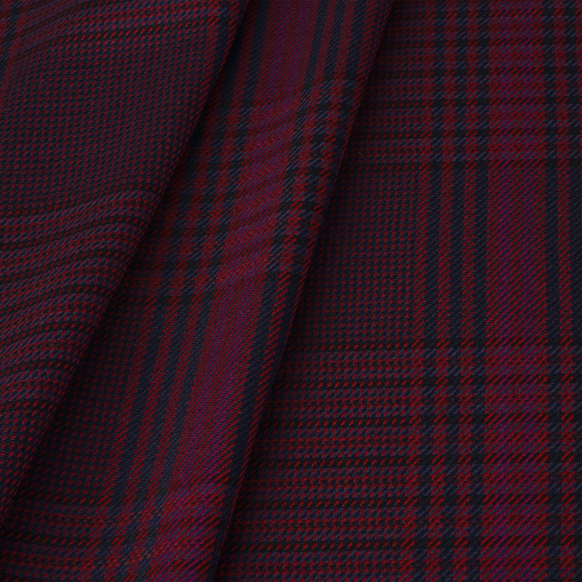 Burgundy Check Suiting Fabric 4585