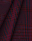 Burgundy Check Suiting Fabric 4585