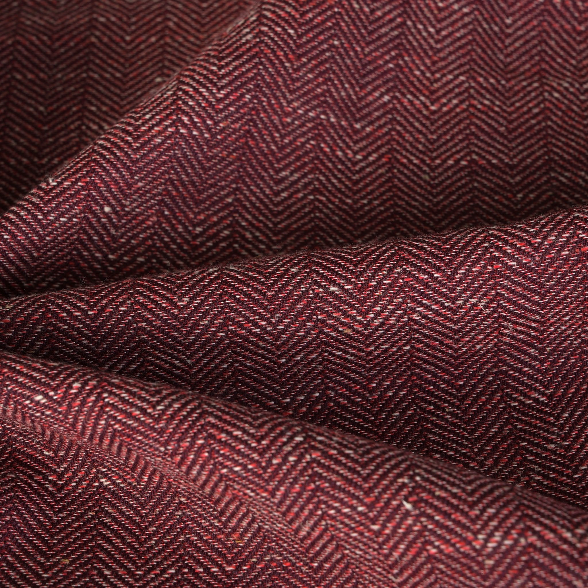 Burgundy Herringbone Suiting Fabric 4291