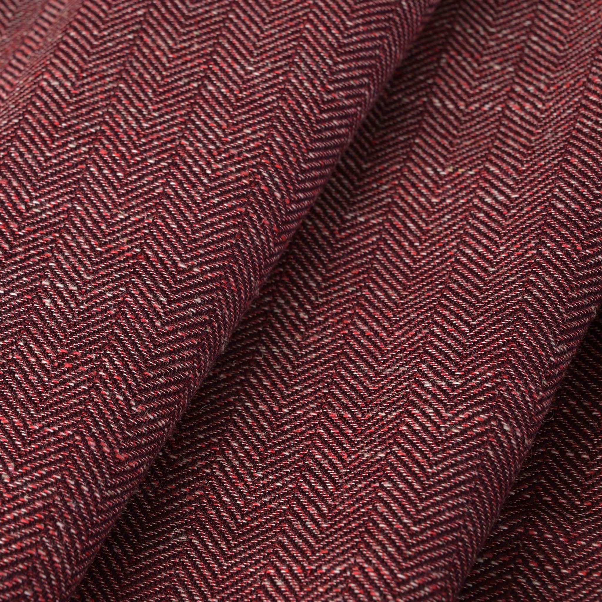 Burgundy Herringbone Suiting Fabric 4291