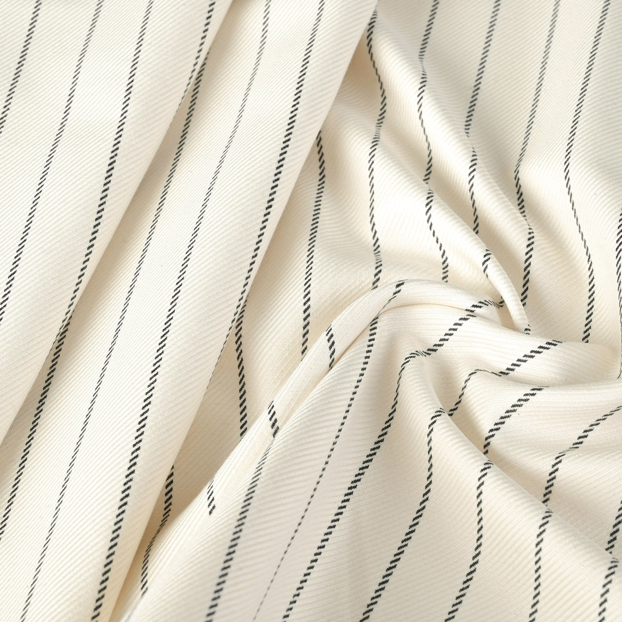Cream Pinstriped Suiting Fabric 2762