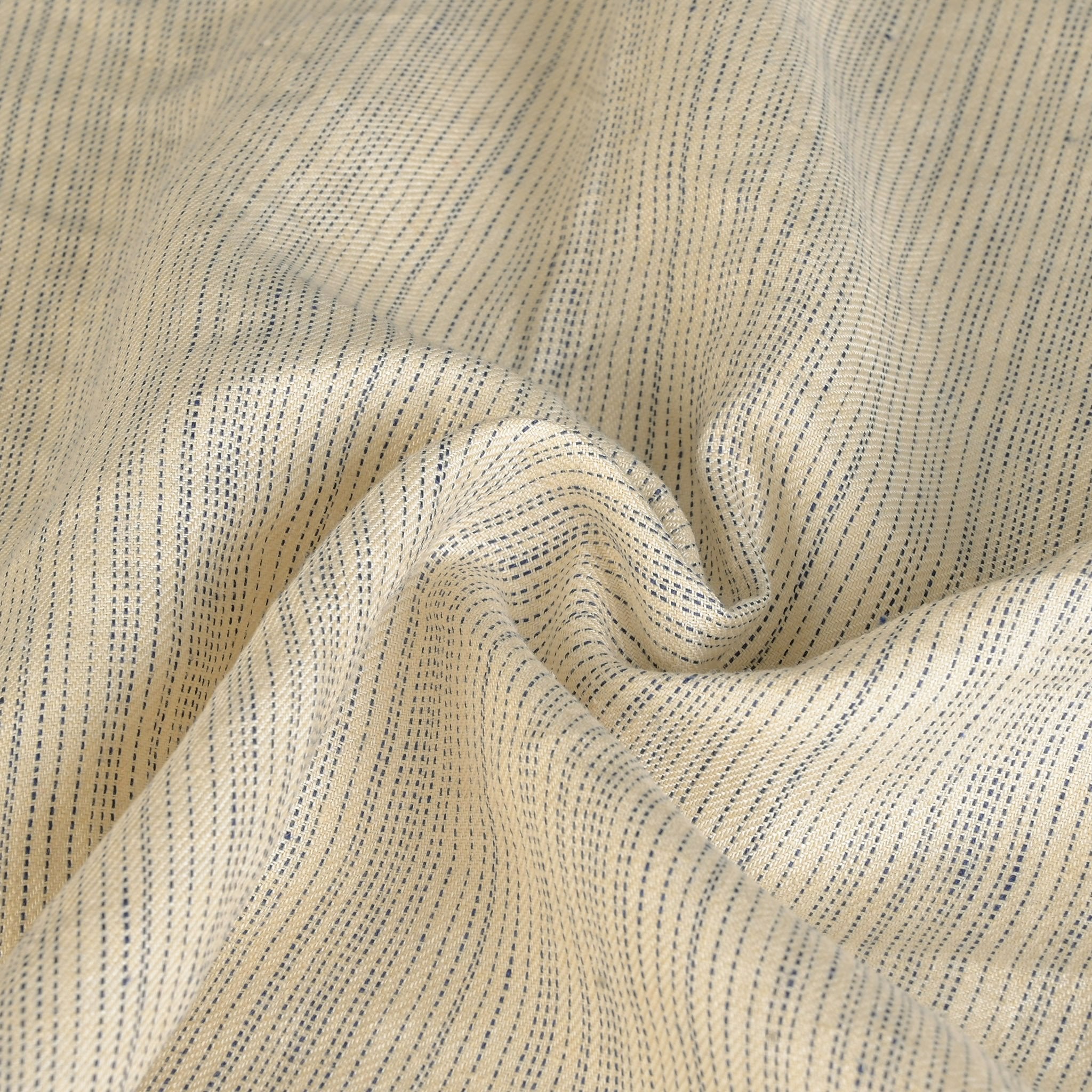 Cream Striped Linen Fabric 7115