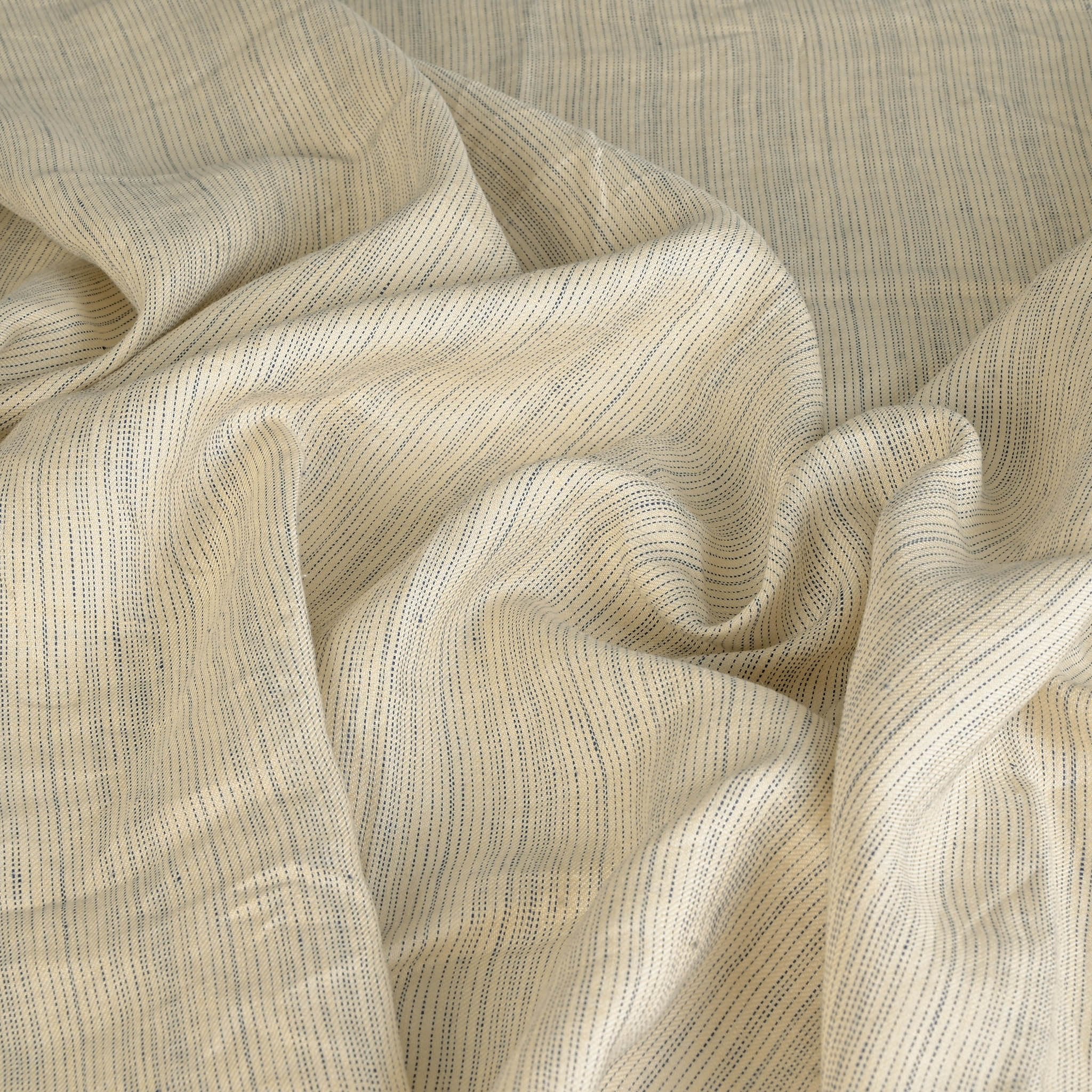 Cream Striped Linen Fabric 7115