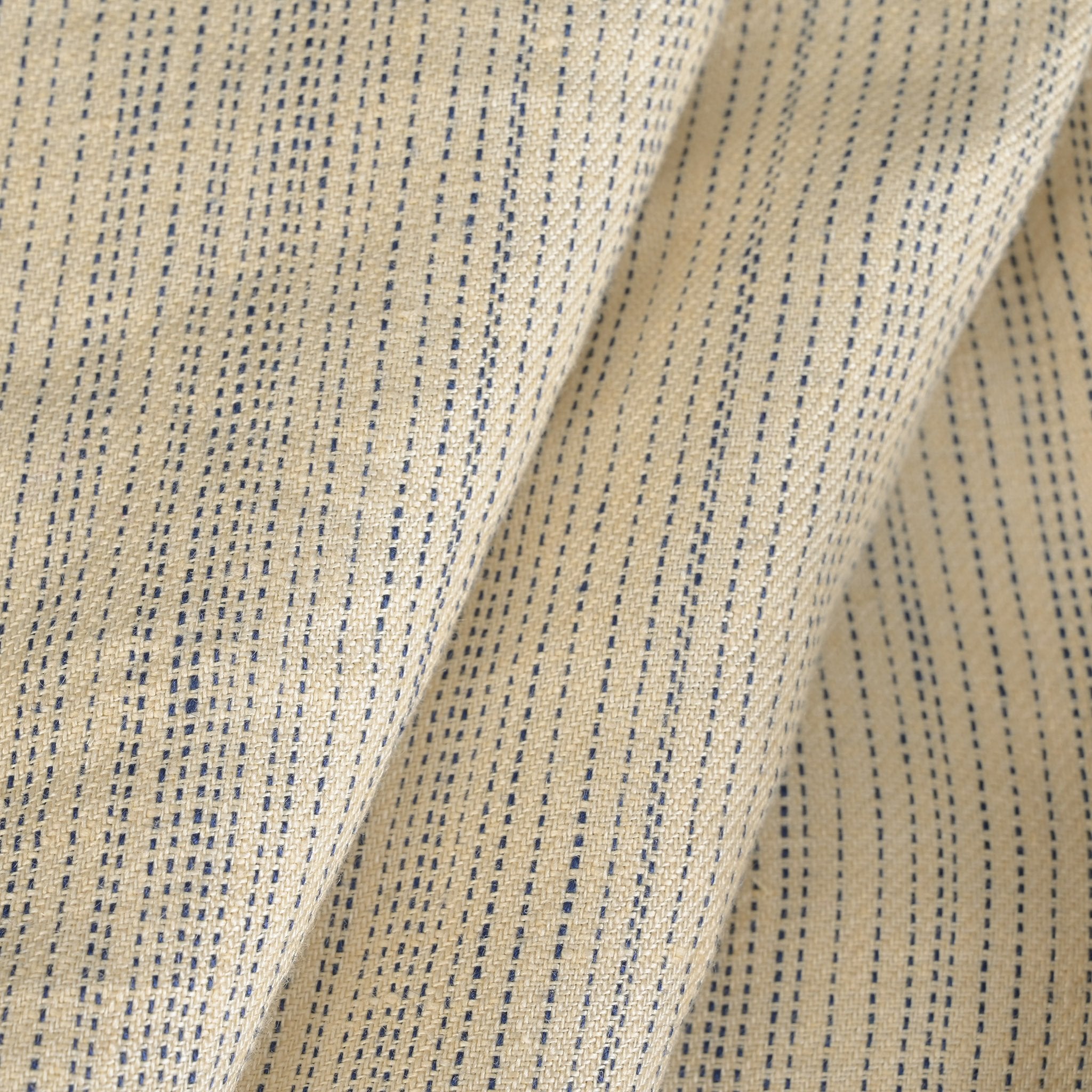 Cream Striped Linen Fabric 7115