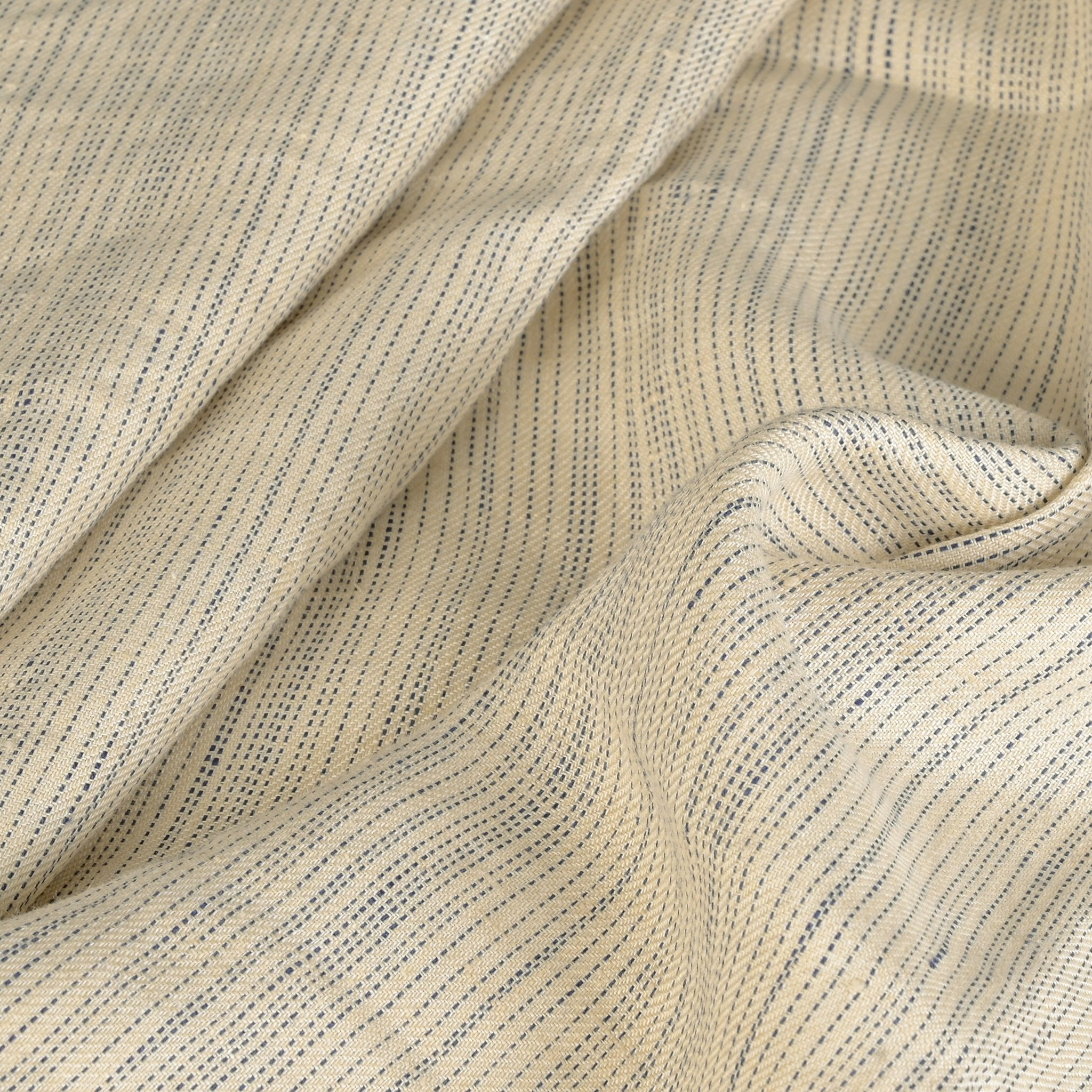 Cream Striped Linen Fabric 7115