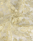 Gold Floral Lace Fabric 95325