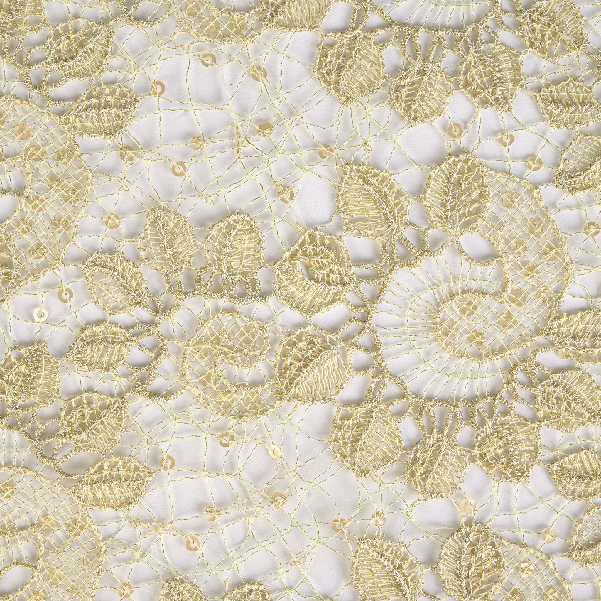 Gold Floral Lace Fabric 95325