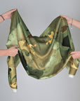 Green Abstract Blouse Weight Fabric 6621