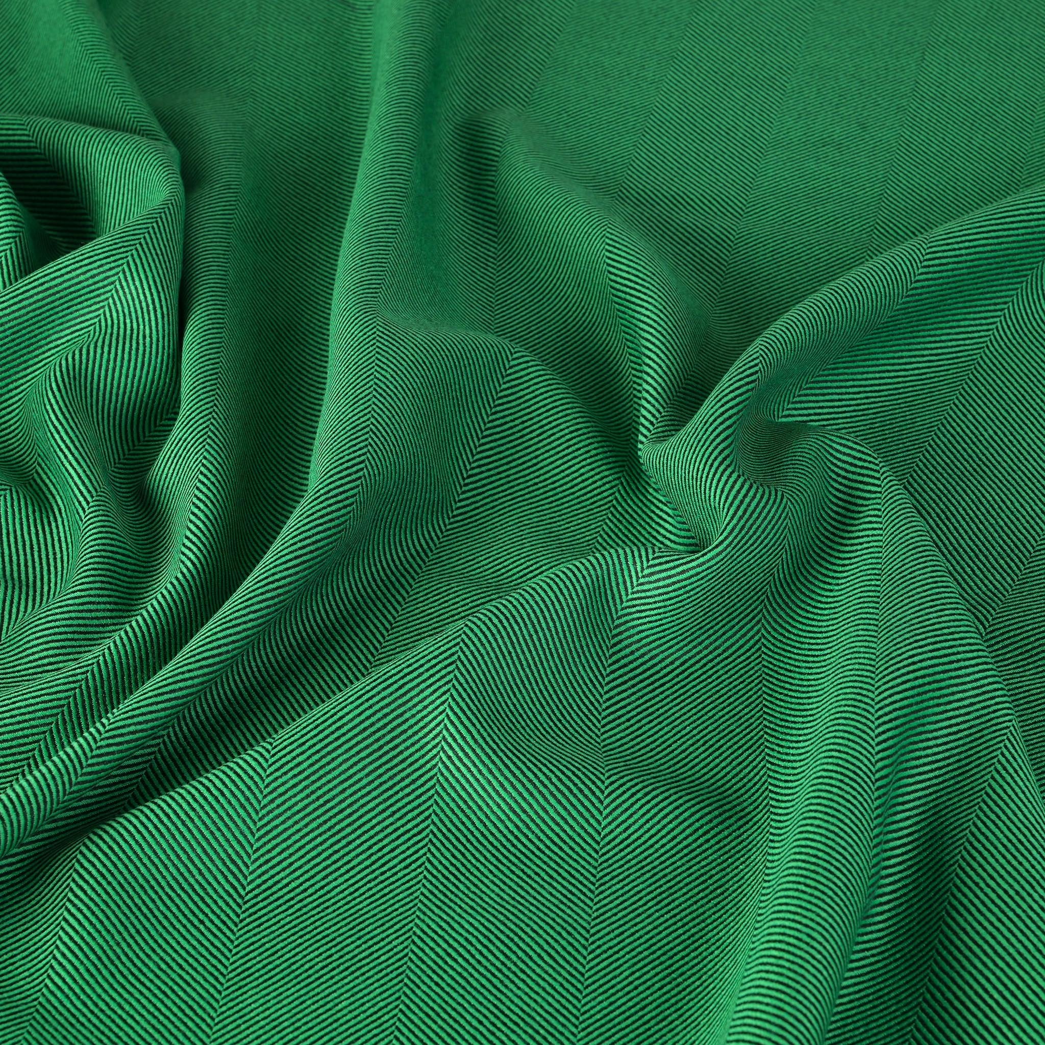 Green Herringbone Suiting Fabric 3812