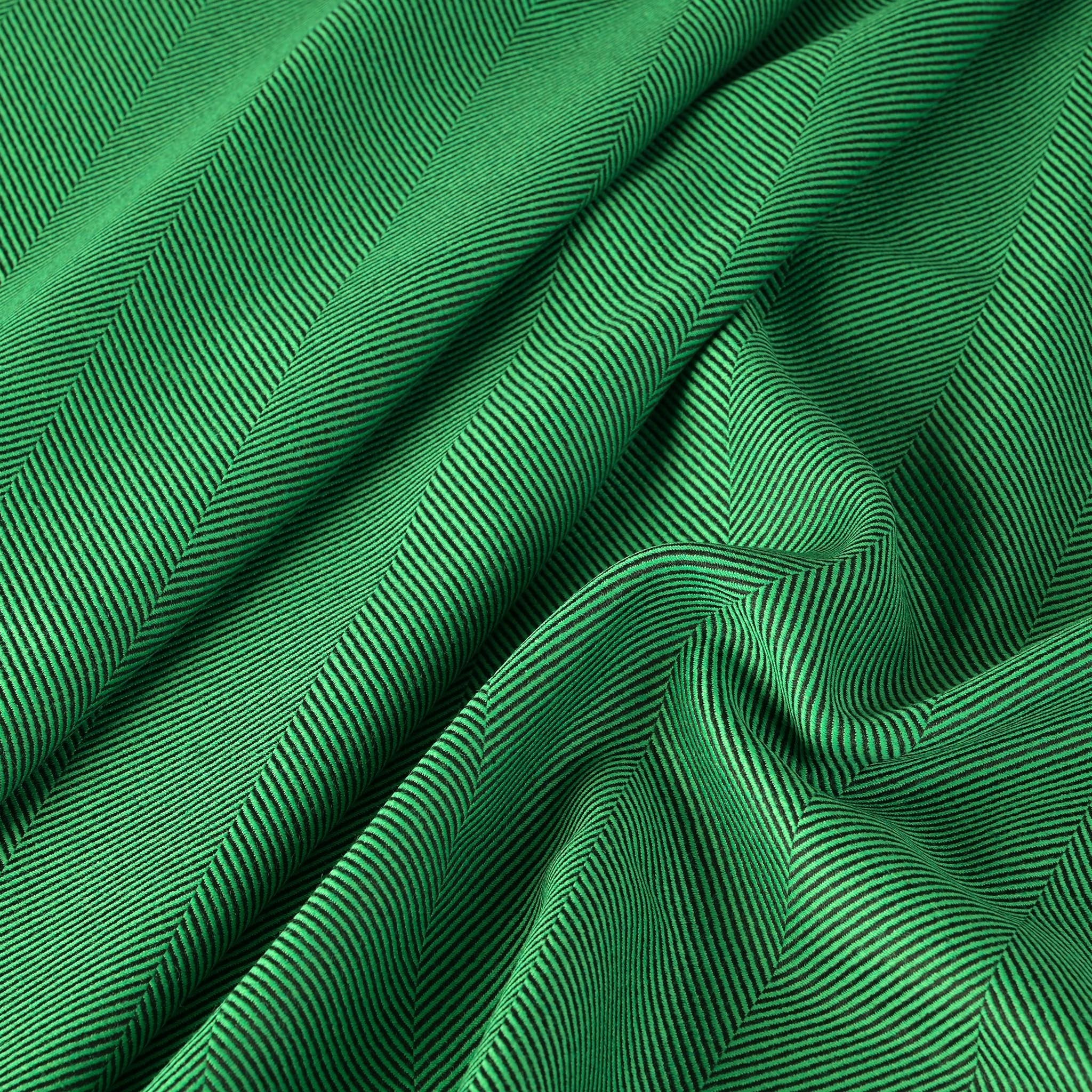 Green Herringbone Suiting Fabric 3812