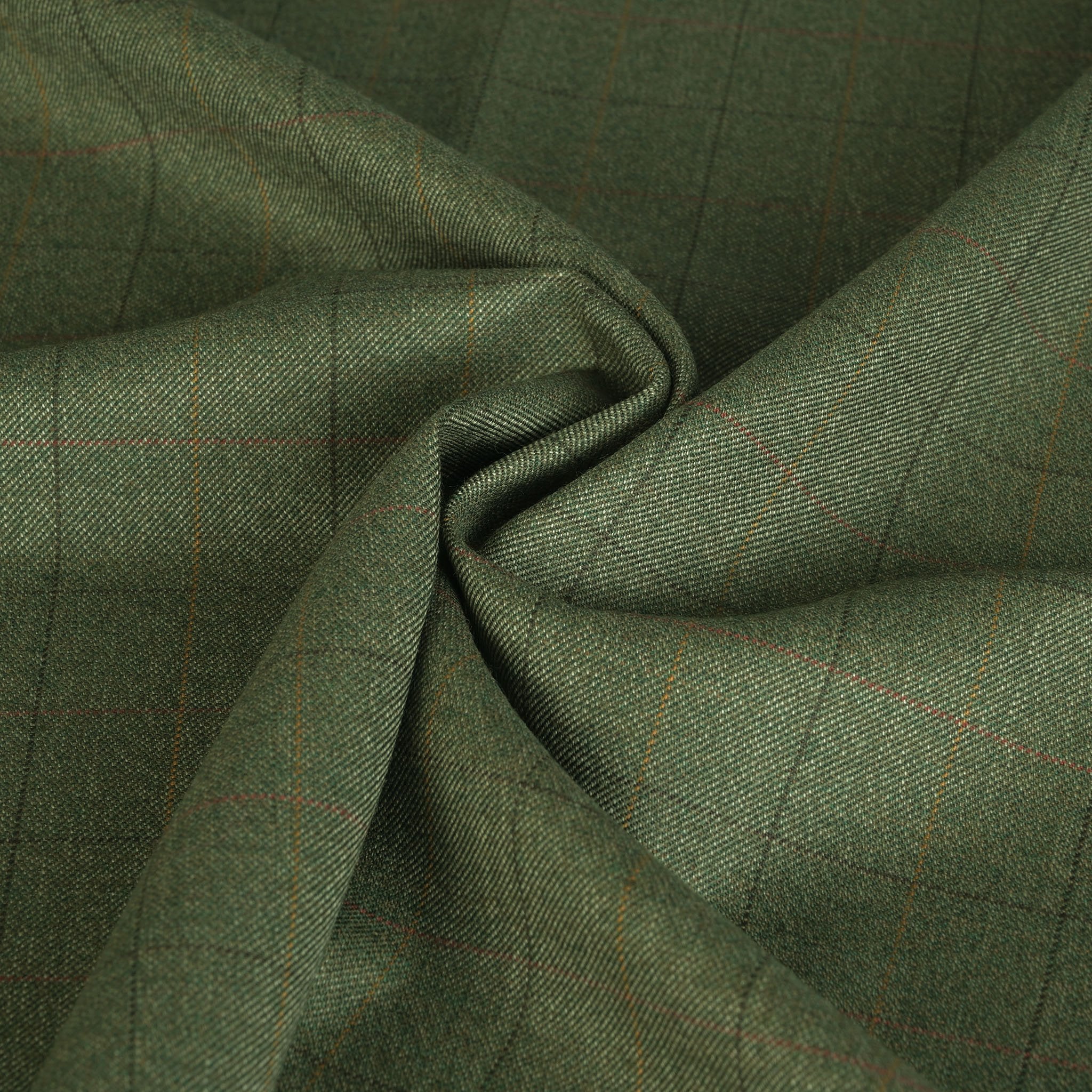 Green Plaid Suiting Fabric 3474