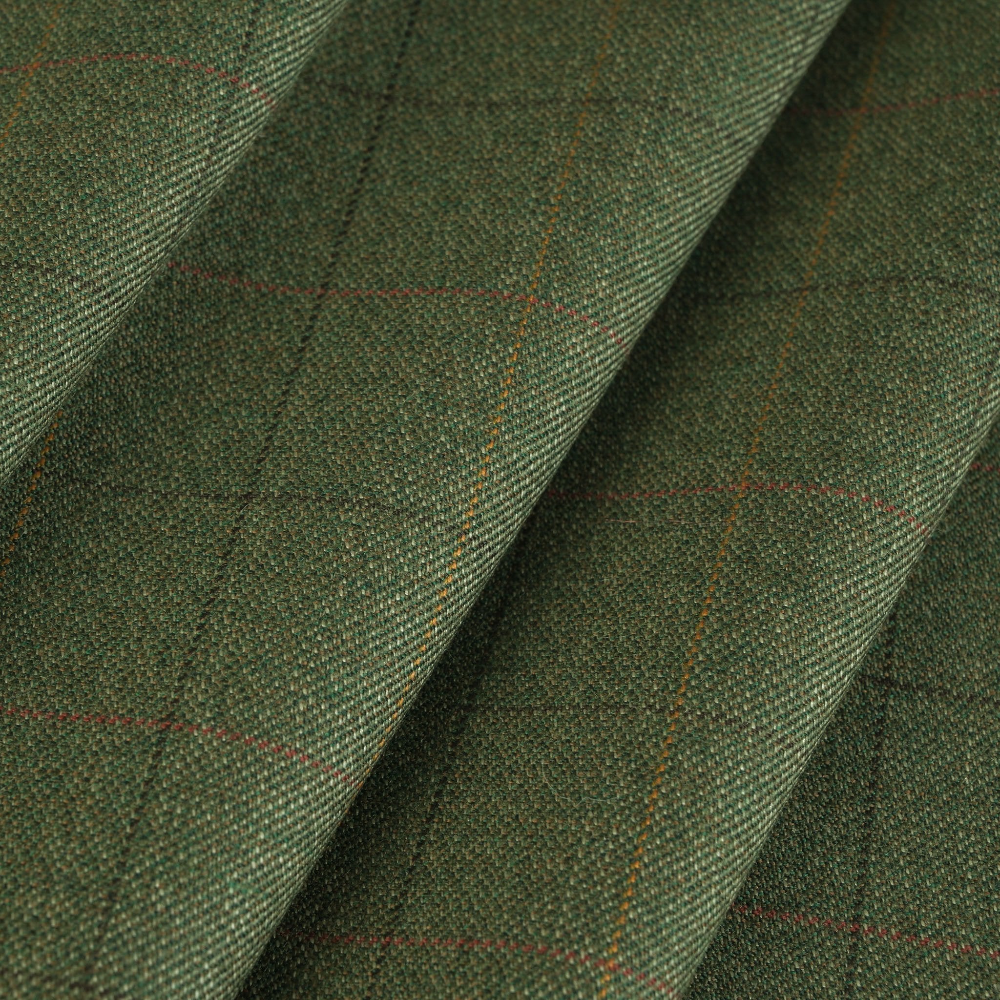 Green Plaid Suiting Fabric 3474