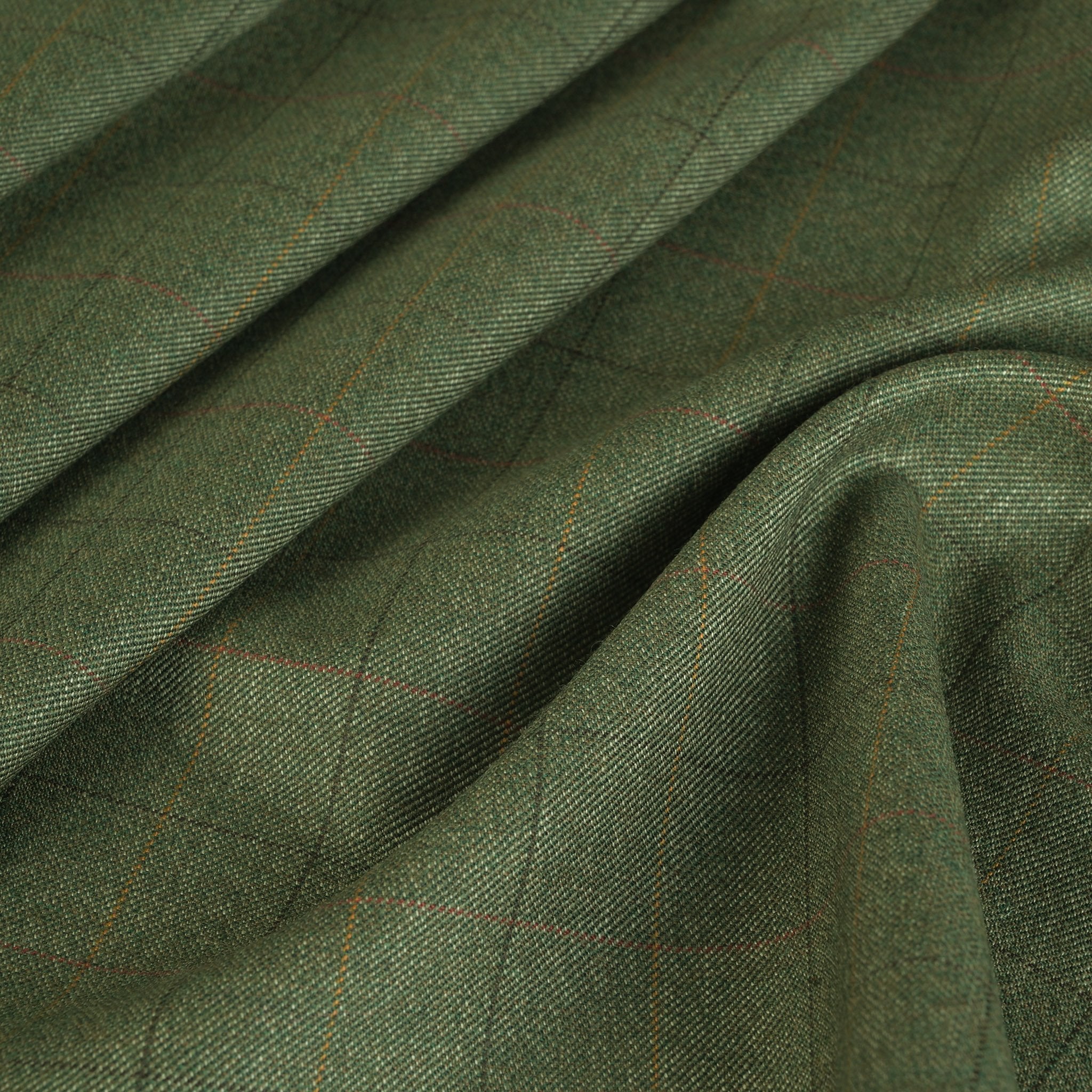 Green Plaid Suiting Fabric 3474