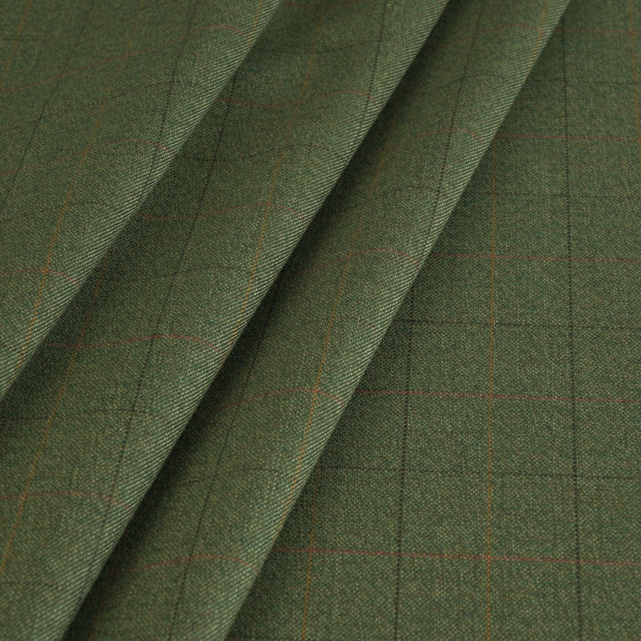 Green Plaid Suiting Fabric 3474