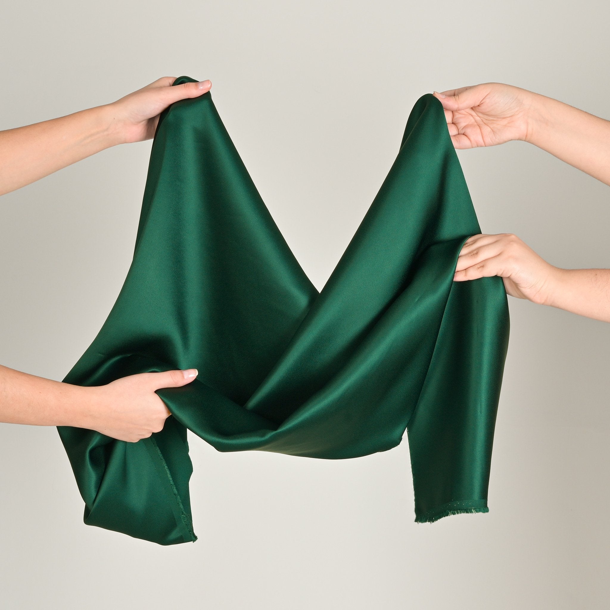 Green Satin Backed Crepe Fabric 8984