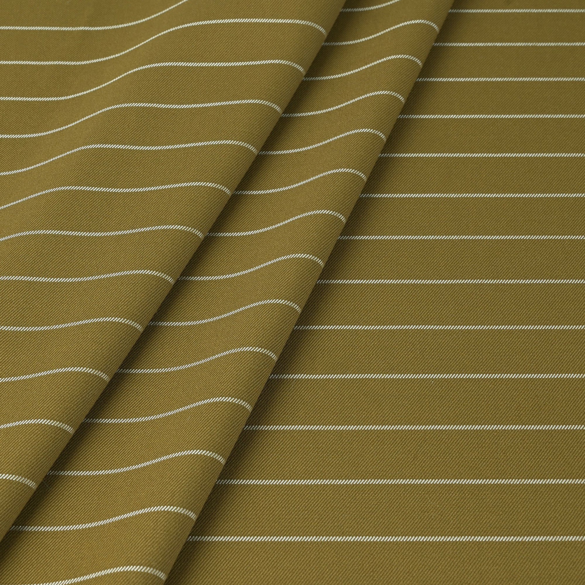 Green Striped Suiting Fabric 4522