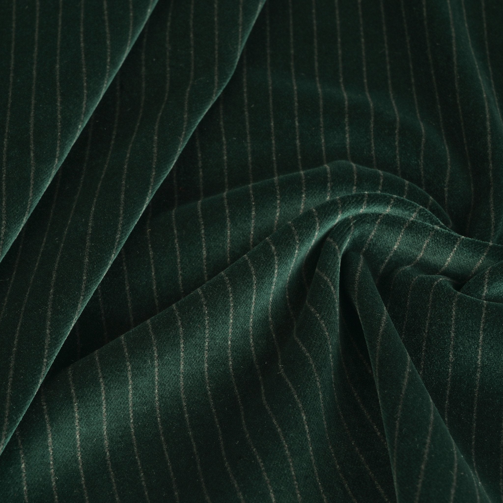 Green Stripped Velvet Fabric 4898