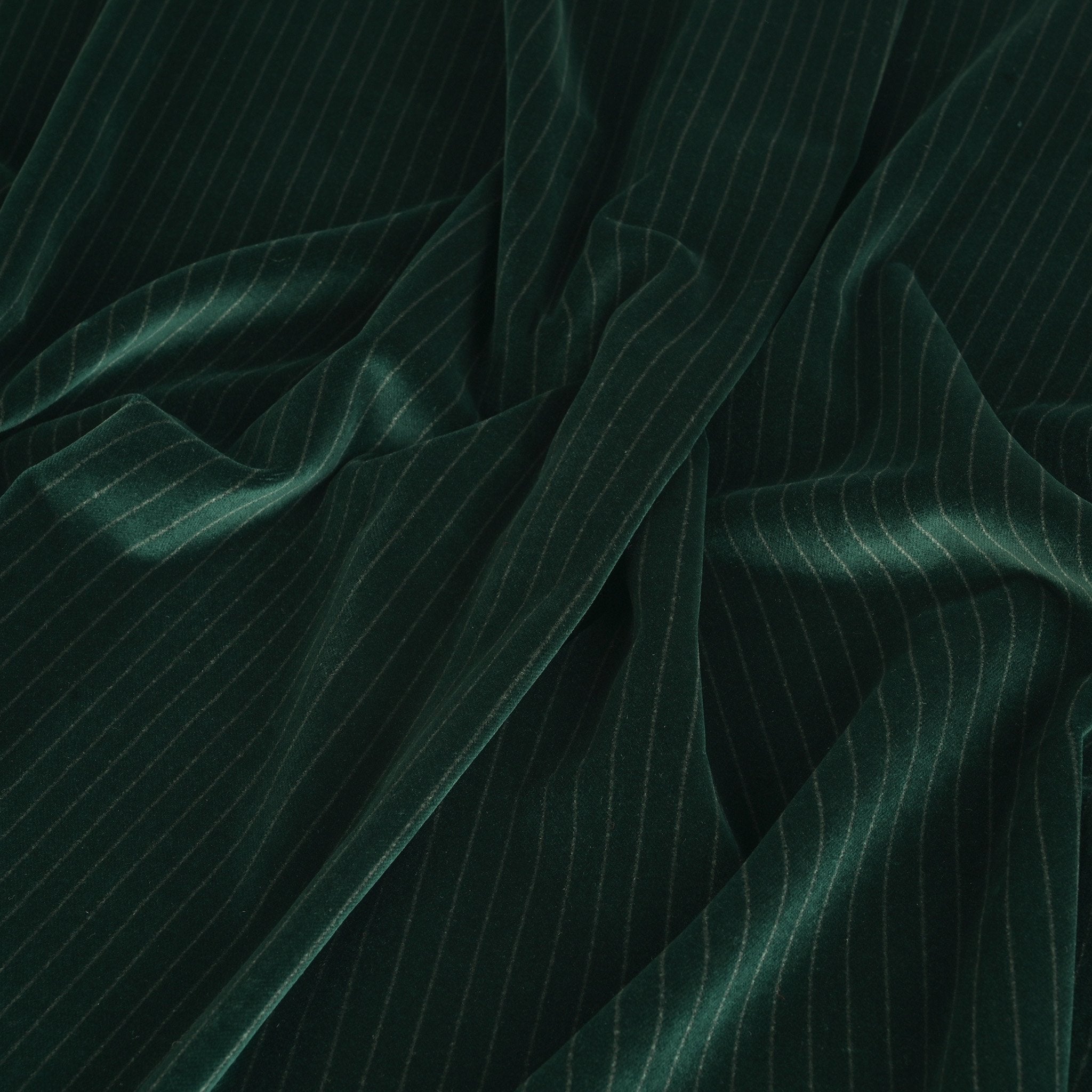 Green Stripped Velvet Fabric 4898