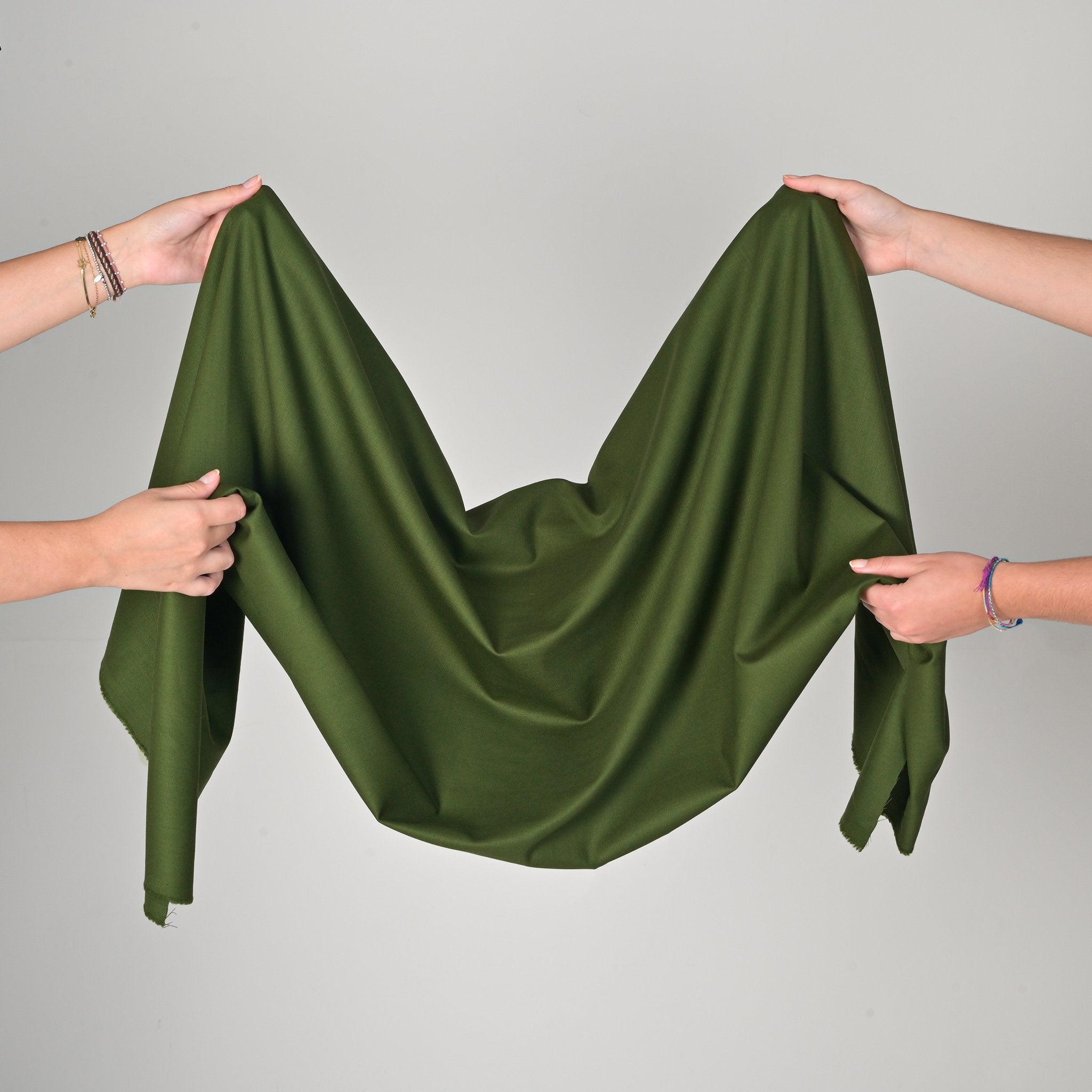 Green Twill Suiting Fabric 12029