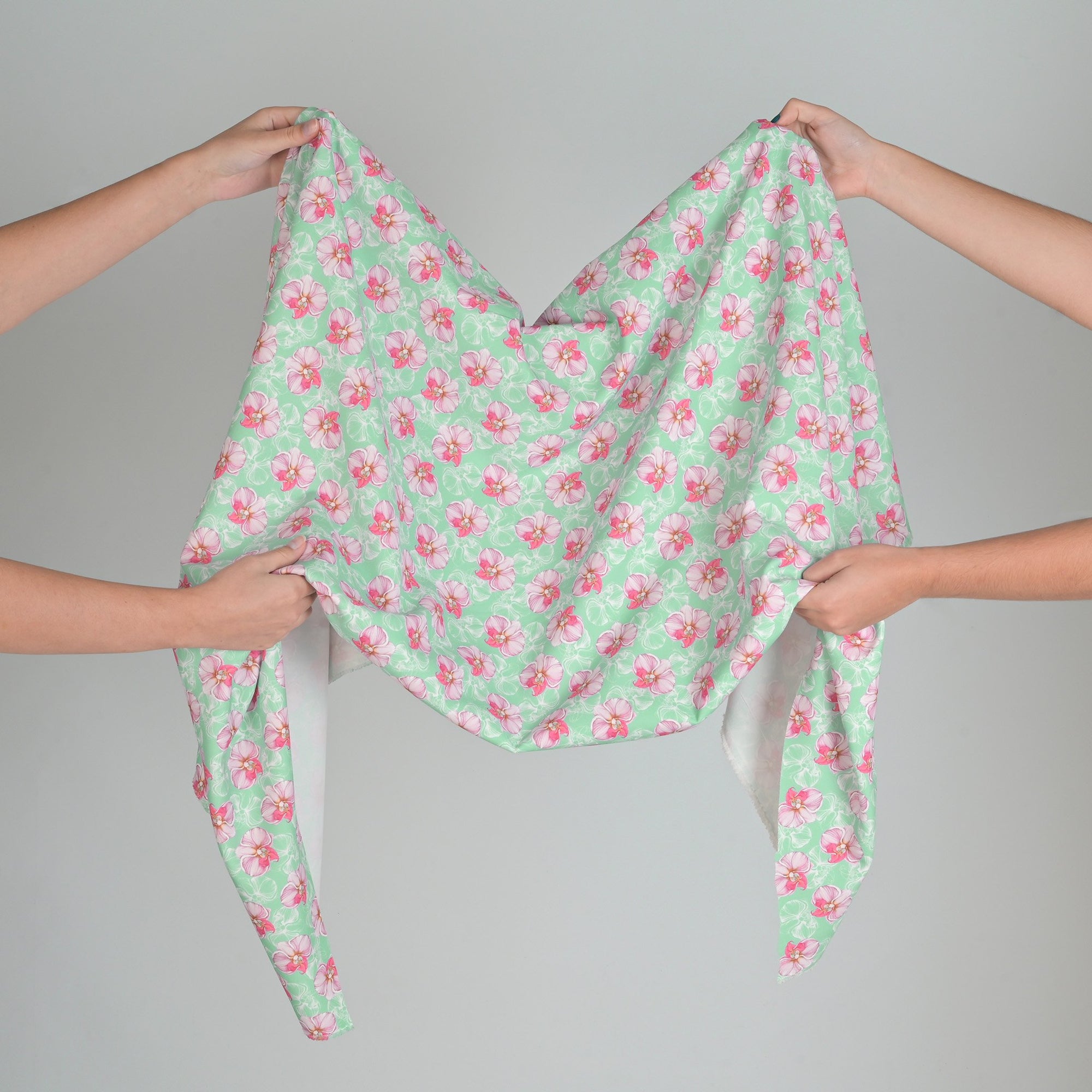 Green and Pink Floral Jersey 6064