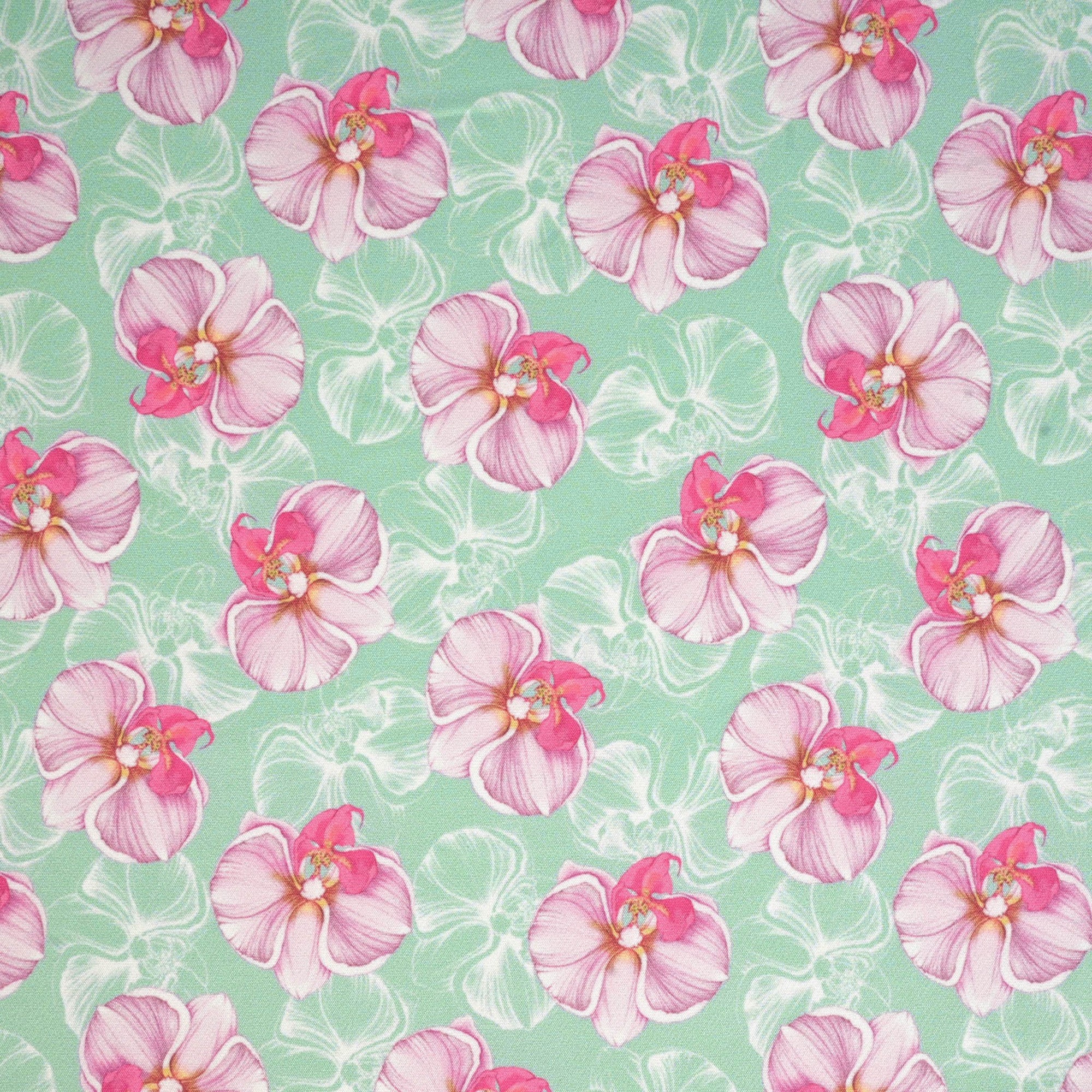 Green and Pink Floral Jersey 6064