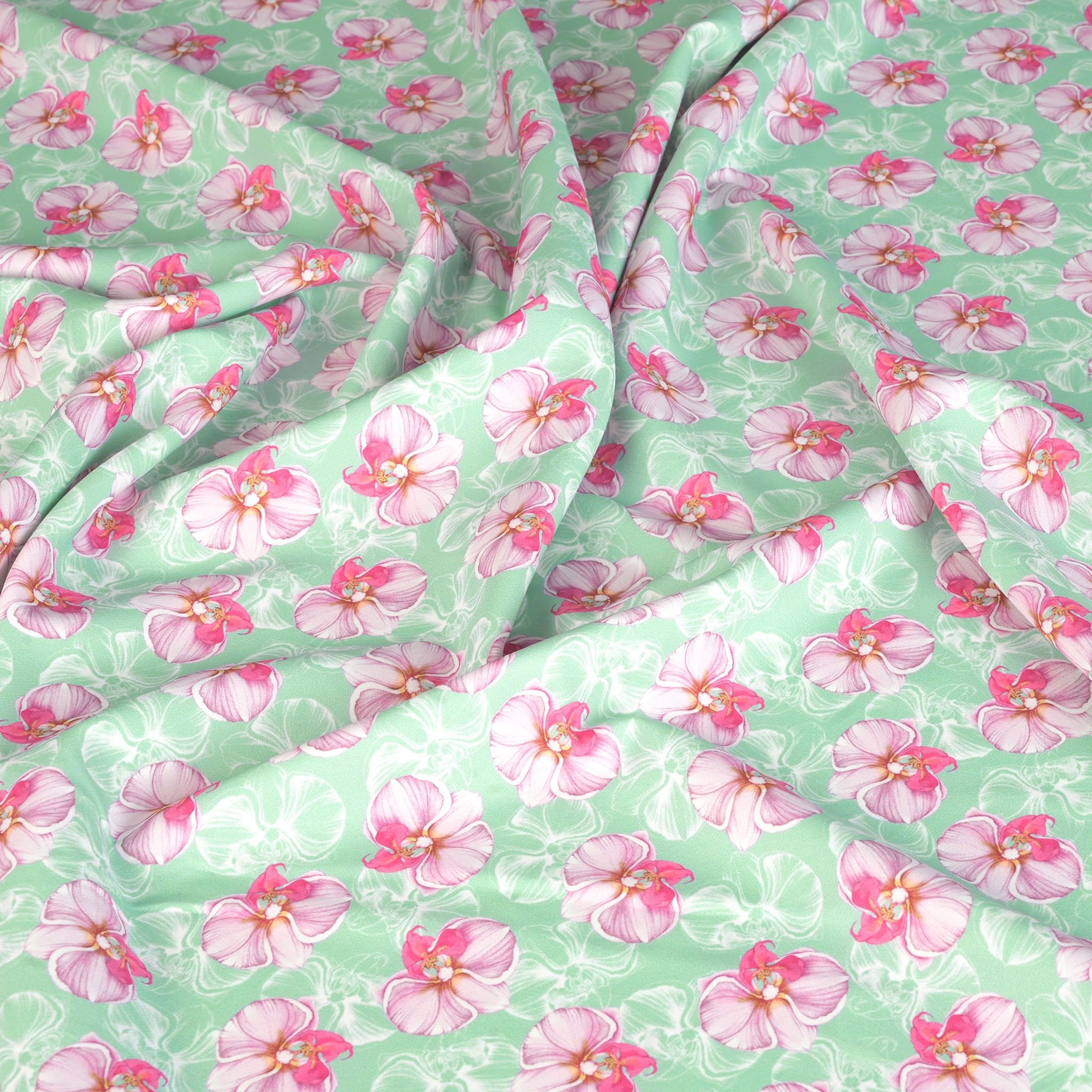 Green and Pink Floral Jersey 6064