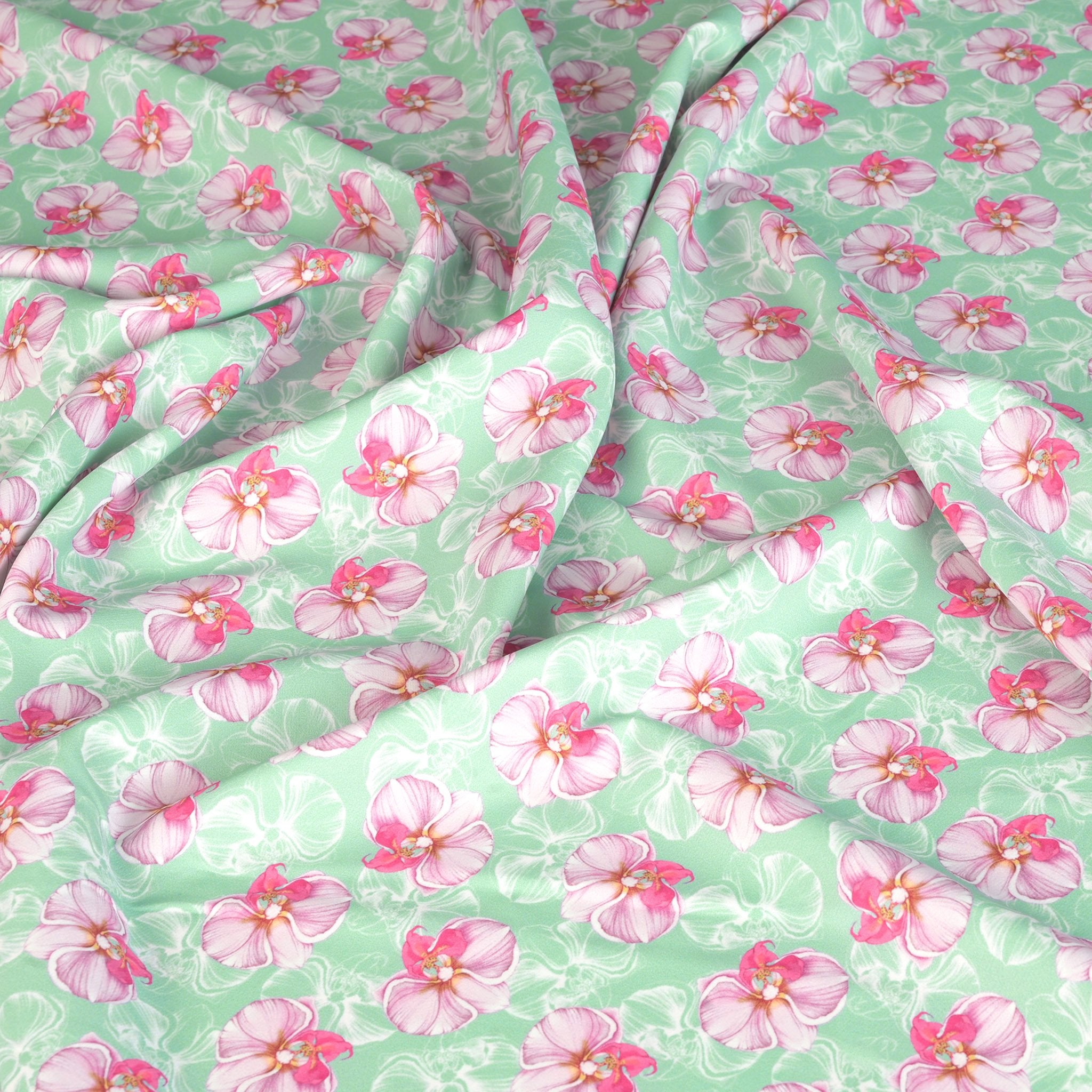 Green and Pink Floral Jersey 6064