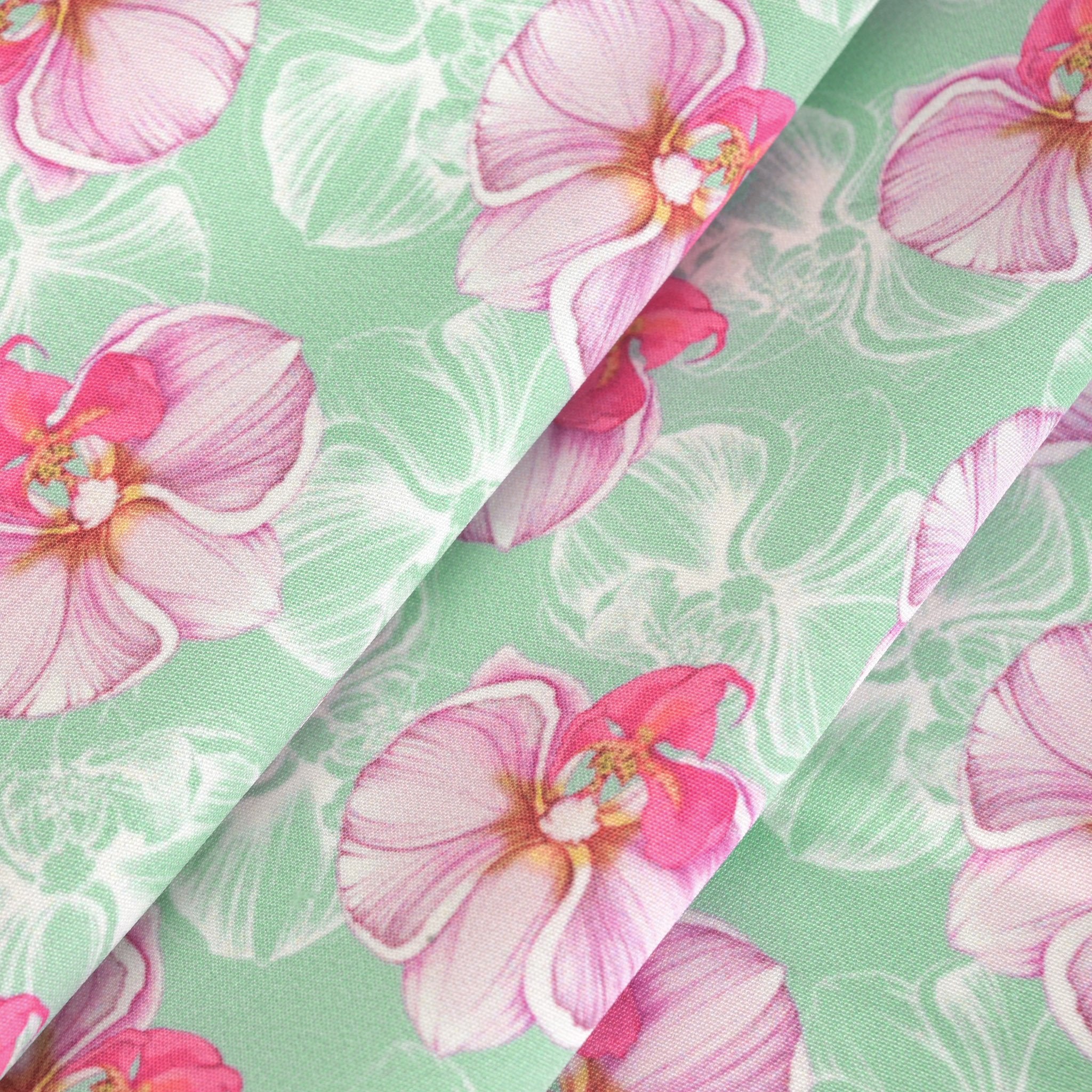 Green and Pink Floral Jersey 6064