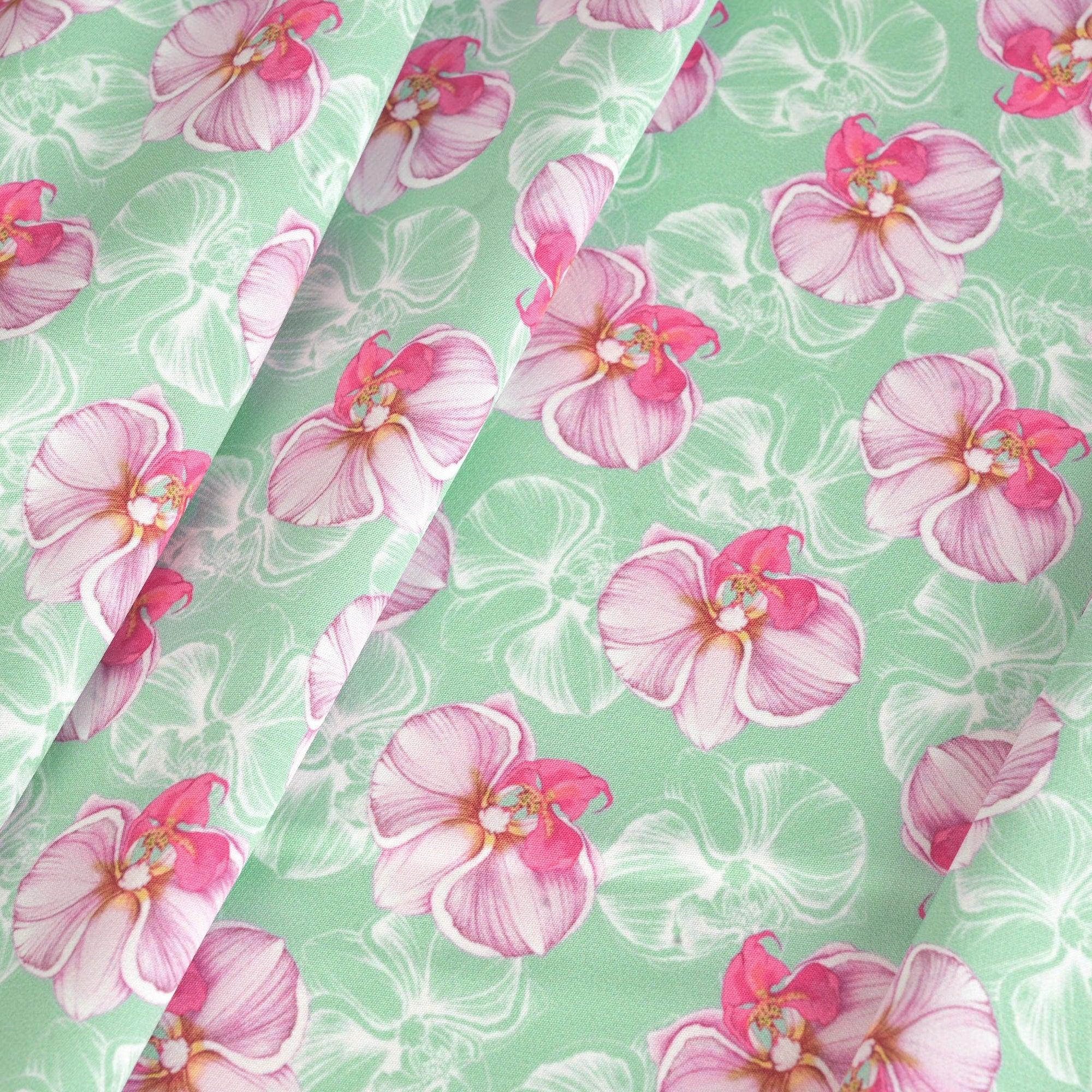 Green and Pink Floral Jersey 6064
