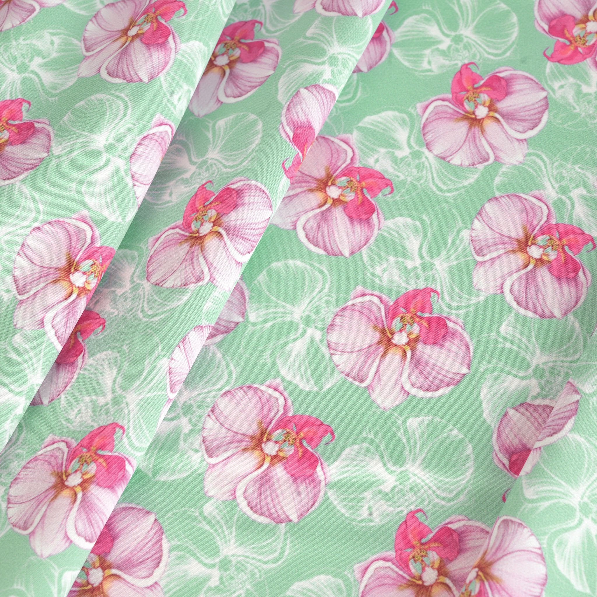 Green and Pink Floral Jersey 6064