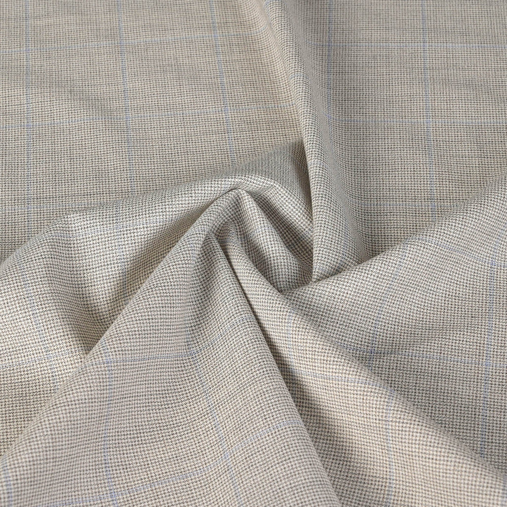 Grey Check Suiting Fabric 11081