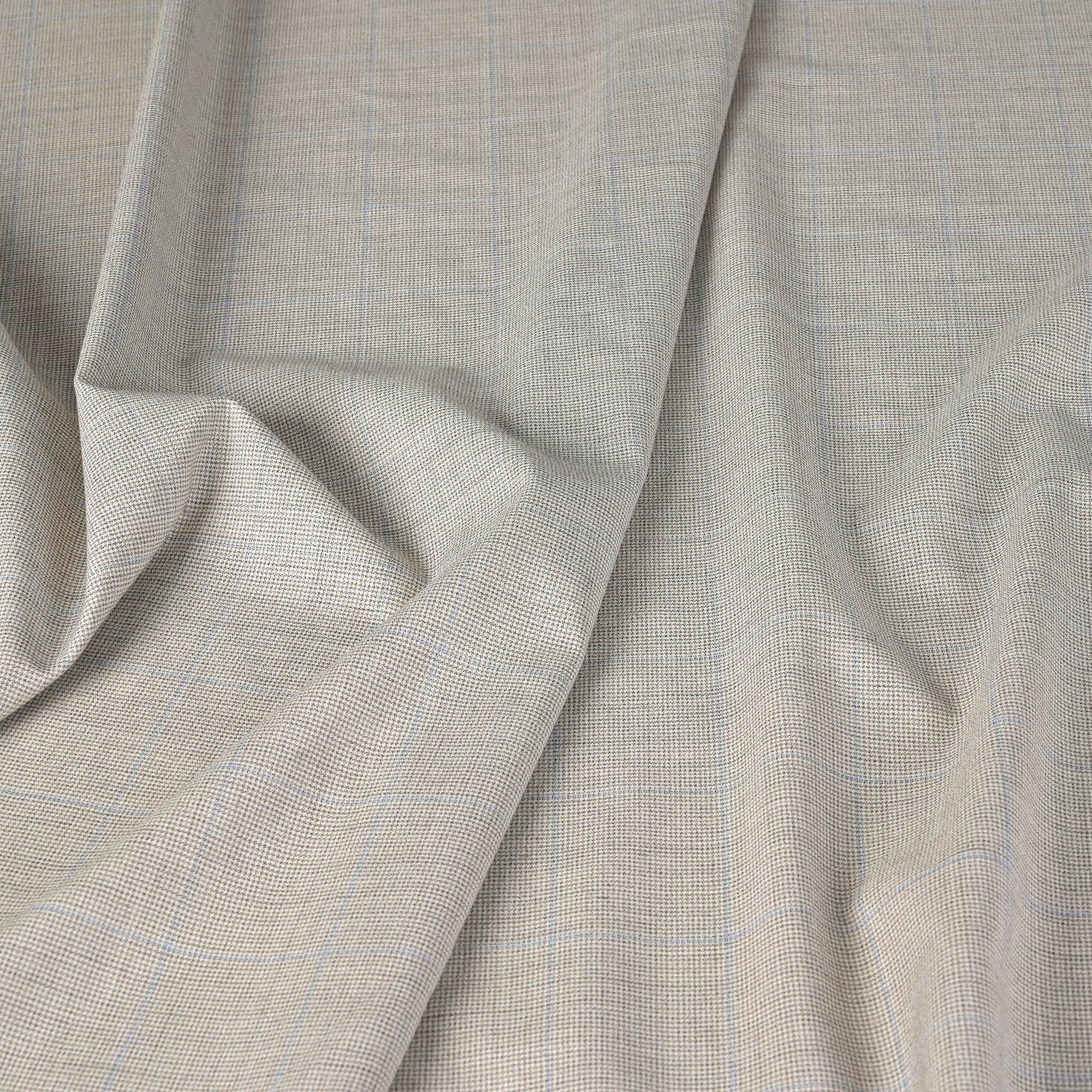 Grey Check Suiting Fabric 11081