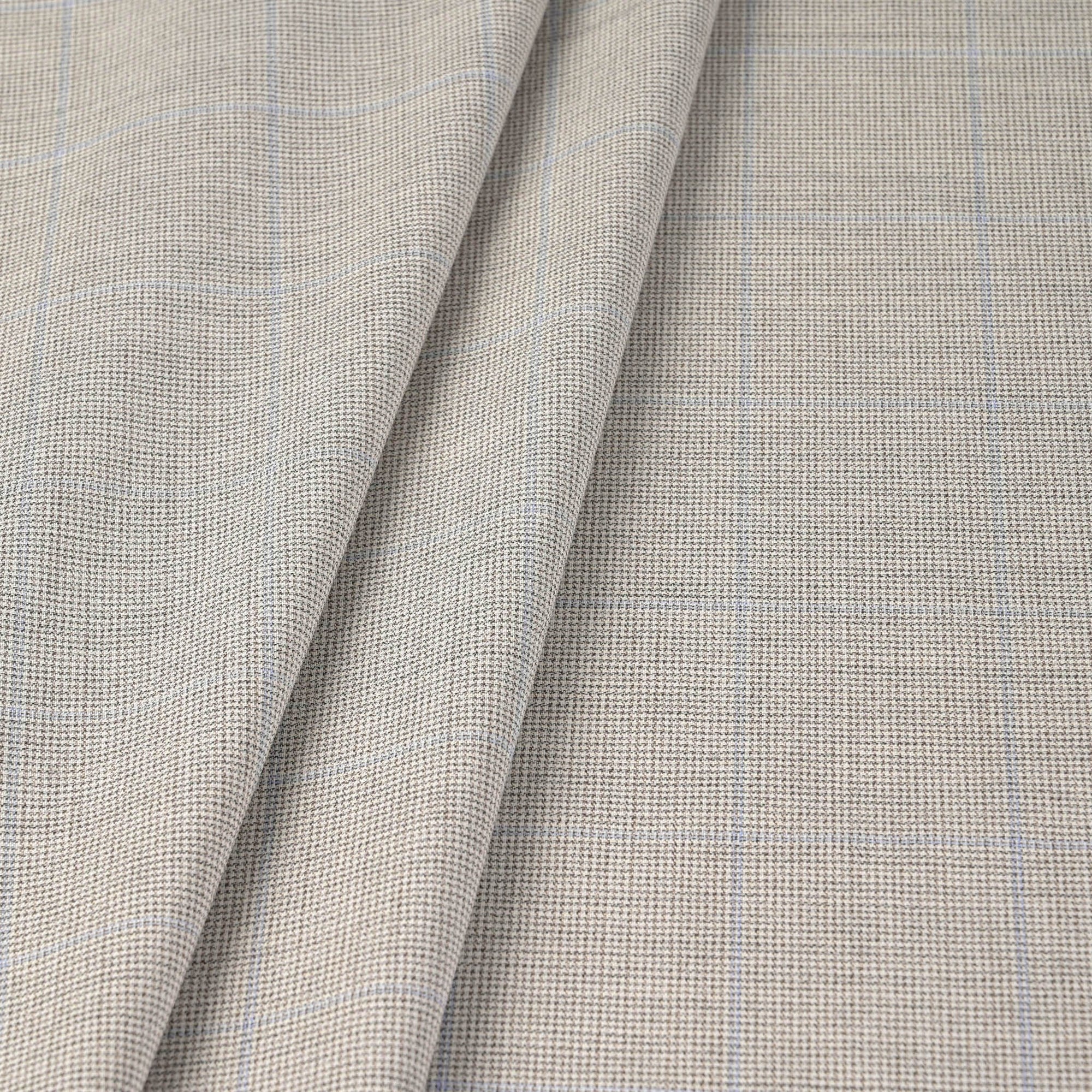 Grey Check Suiting Fabric 11081