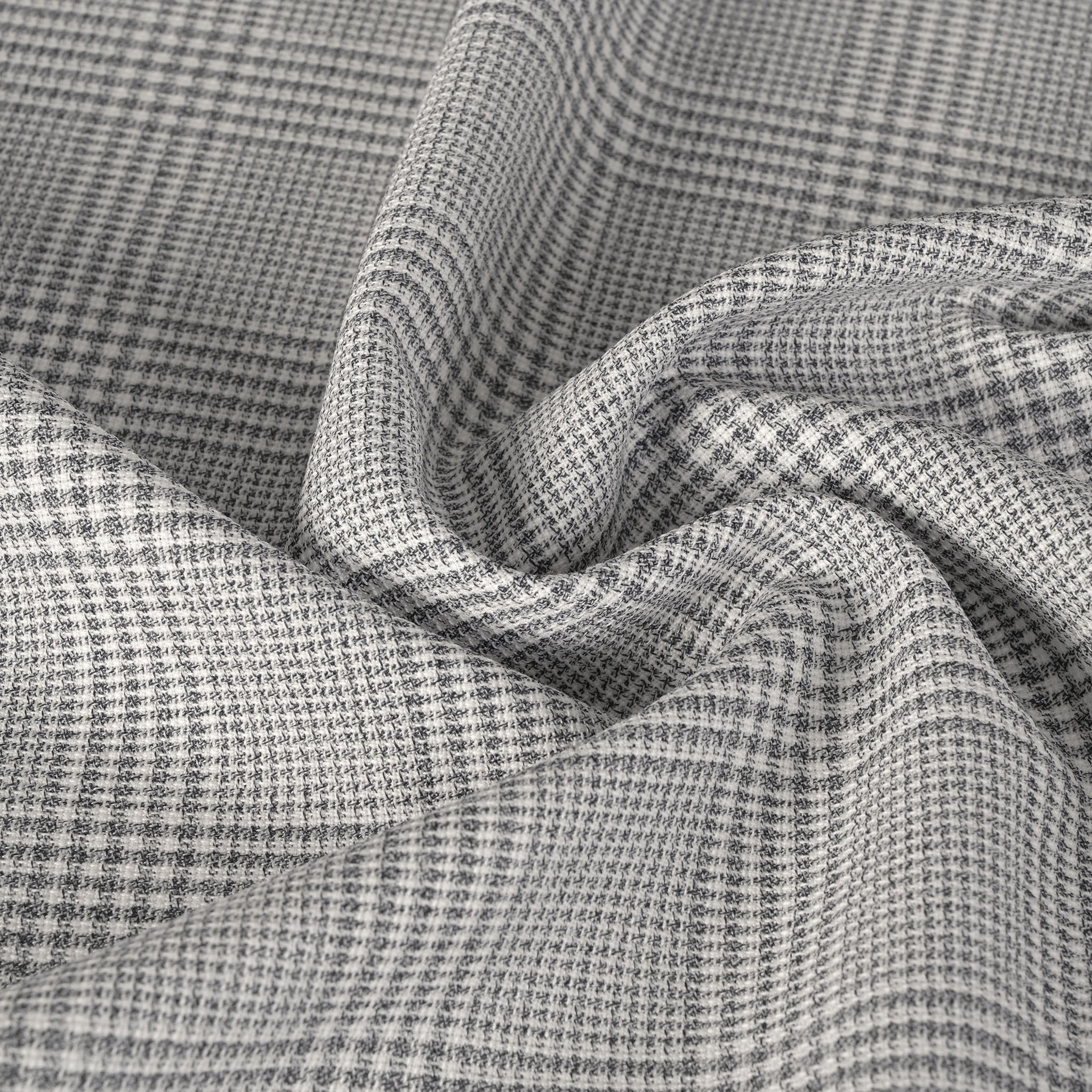Grey Check Suiting Fabric 12047