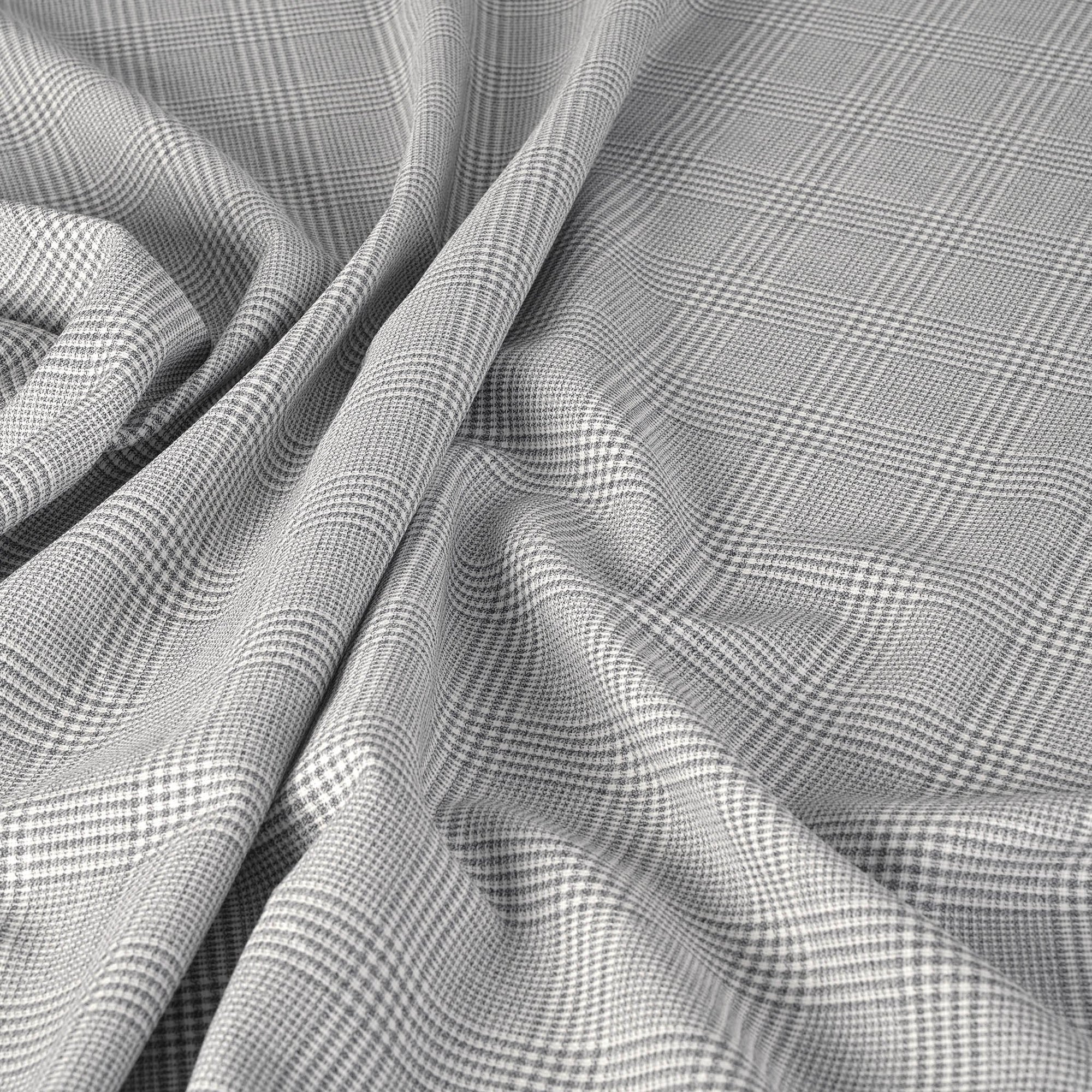 Grey Check Suiting Fabric 12047