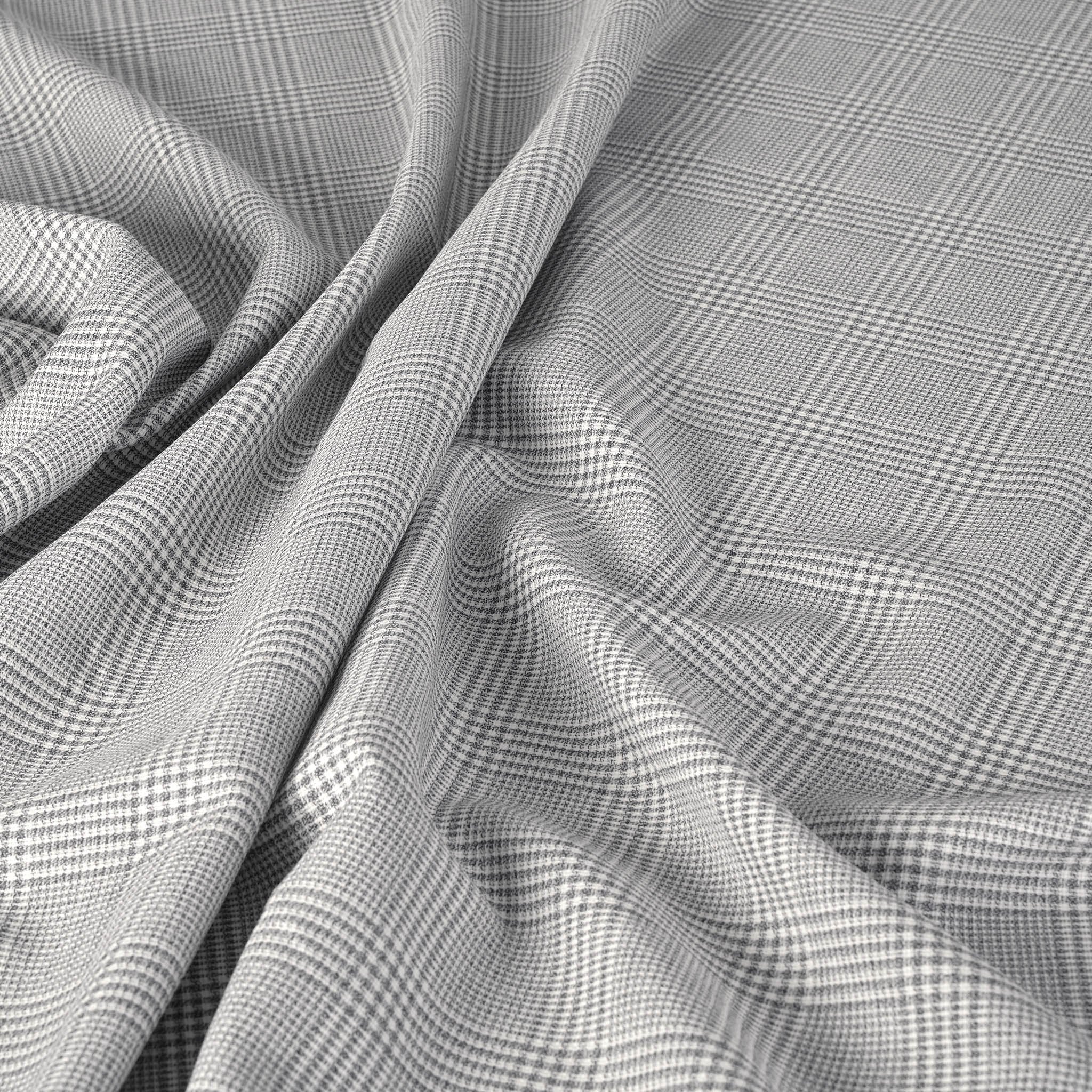 Grey Check Suiting Fabric 12047