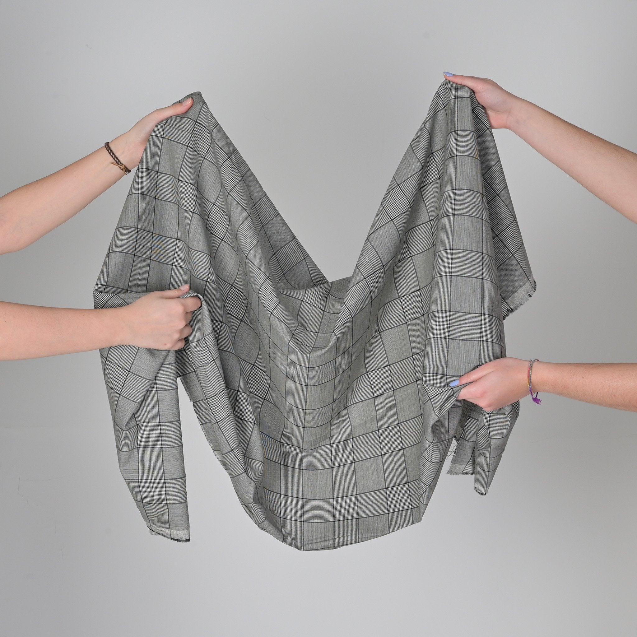 Grey Check Suiting Fabric 5409