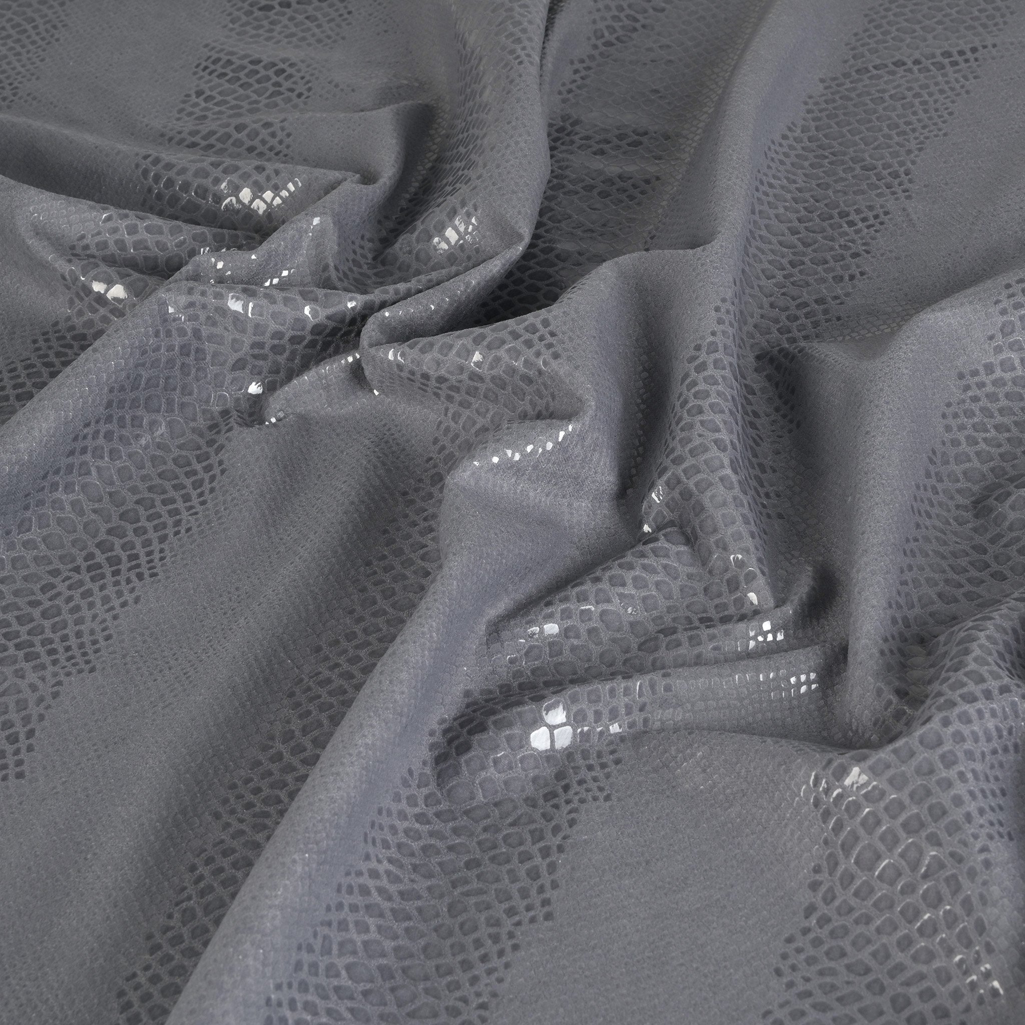 Grey Embossed Snake Fabric 4950