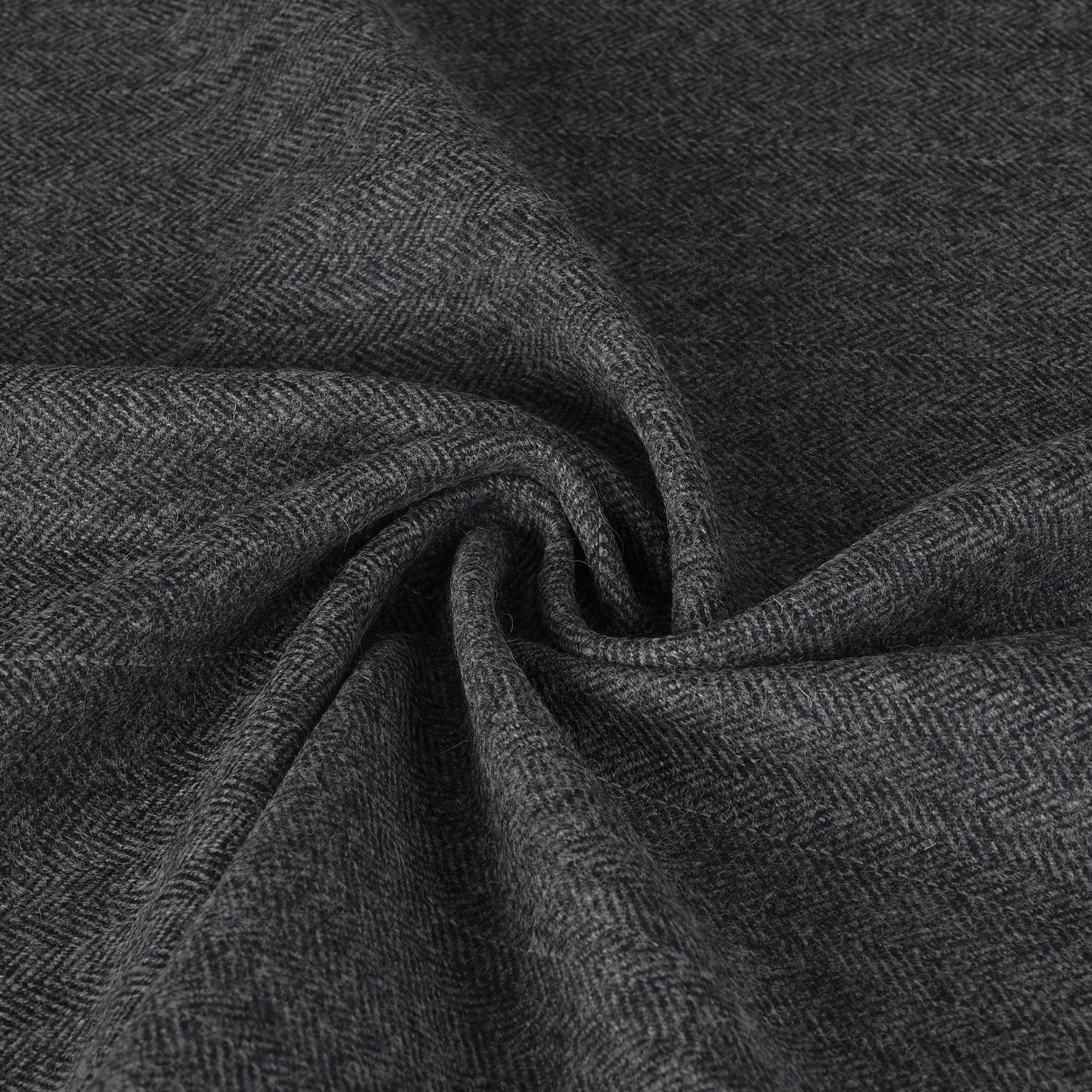 Grey Herringbone Coating Fabric 1883